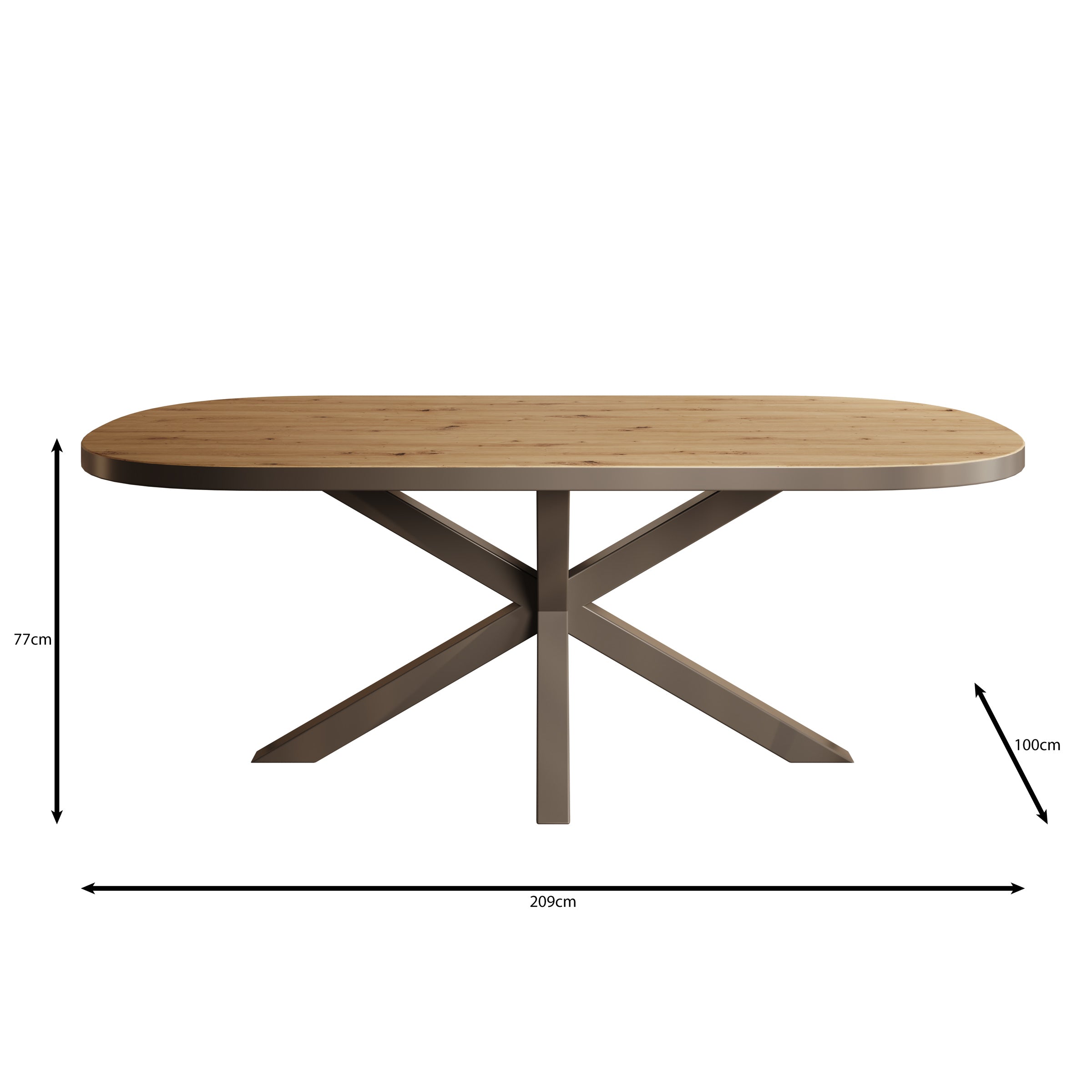 Ovelis - Eetkamertafel - Eikenpatroon - 209x100x77 cm