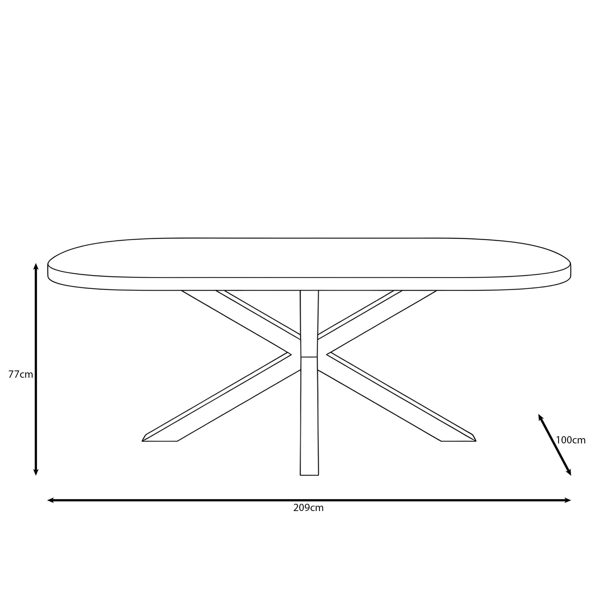 Ovelis - Eetkamertafel - Eikenpatroon - 209x100x77 cm