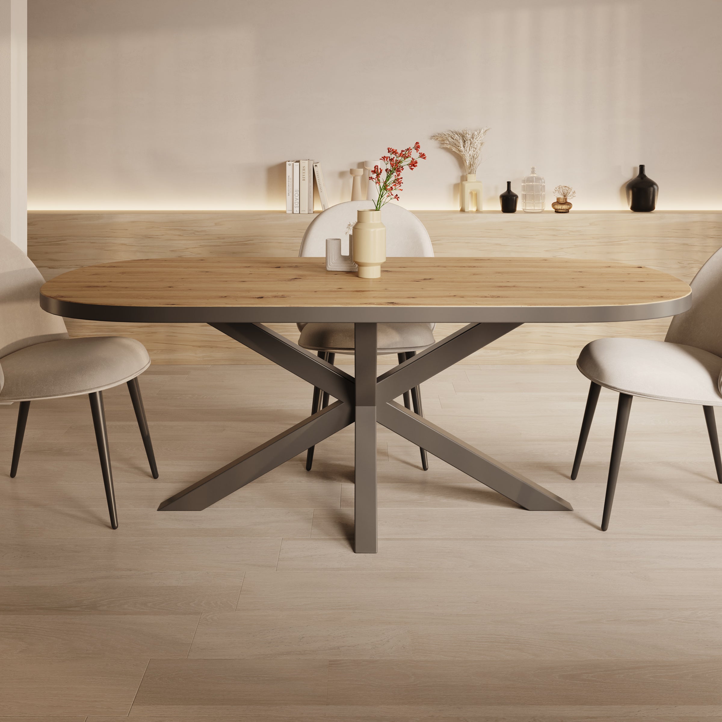 Ovelis - Eetkamertafel - Eikenpatroon - 209x100x77 cm