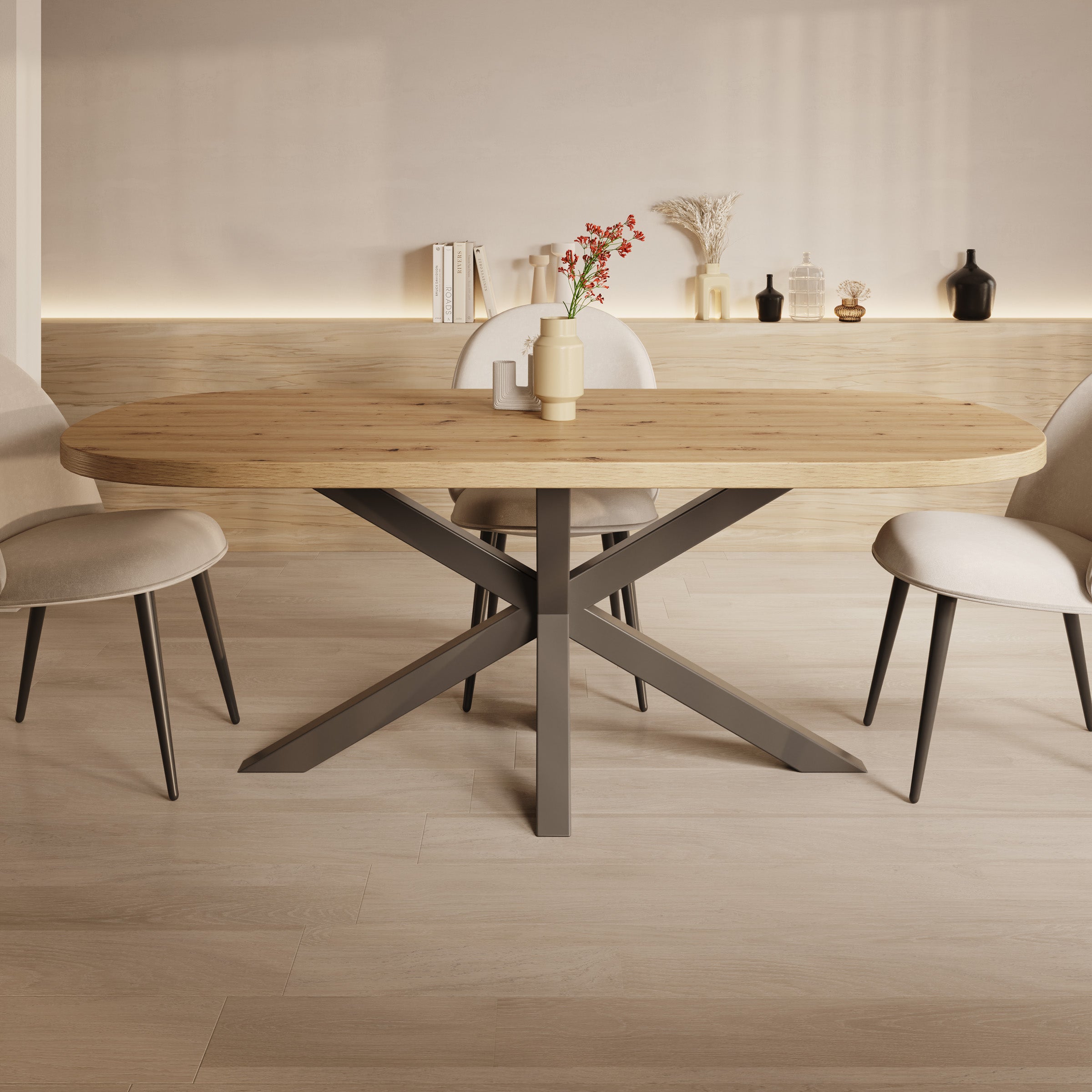Ovelis - Eetkamertafel - Eikenpatroon - 209x100x77 cm