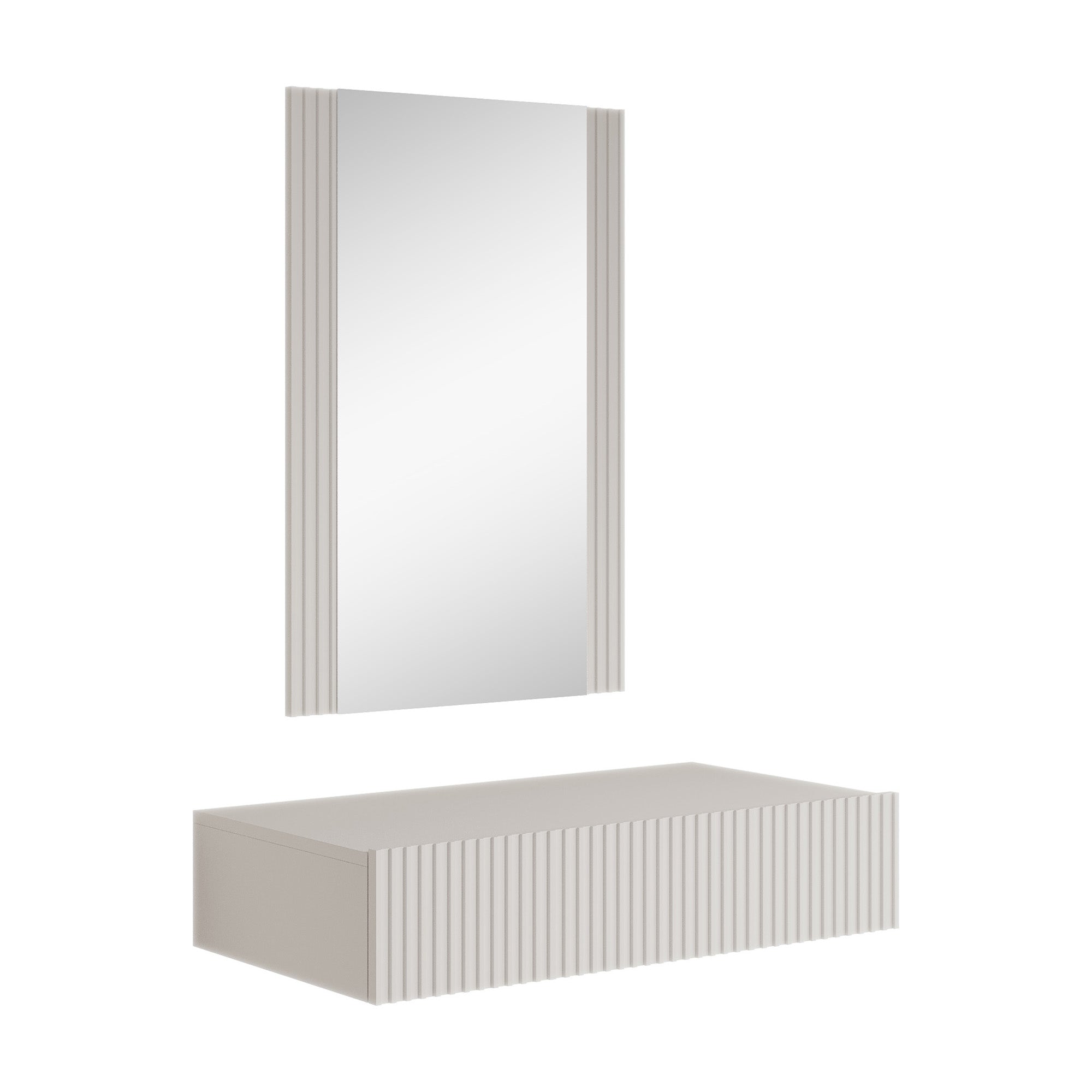 Palamos - Kaptafel - Wit - 80x42 cm - Met spiegel
