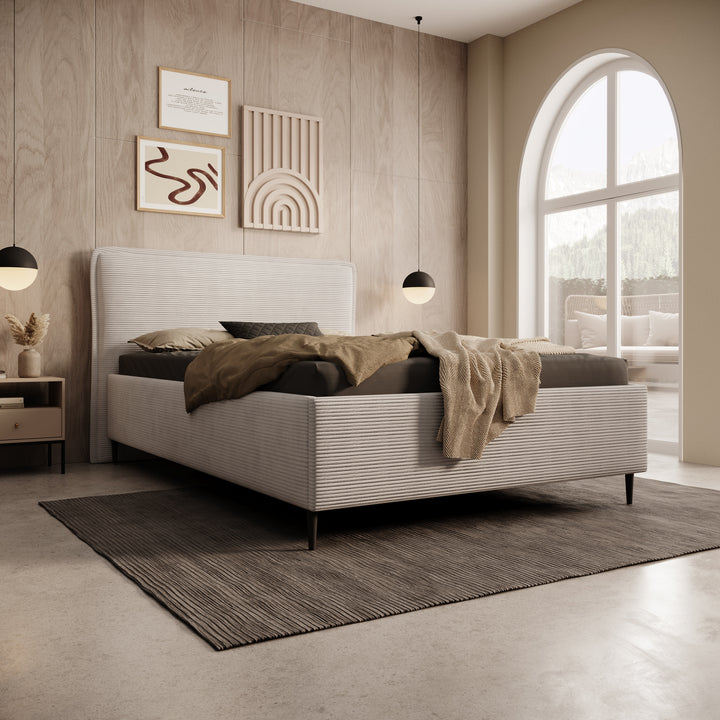 Palawan - Tweepersoonsbed - Ribstof beige - 140x200 cm