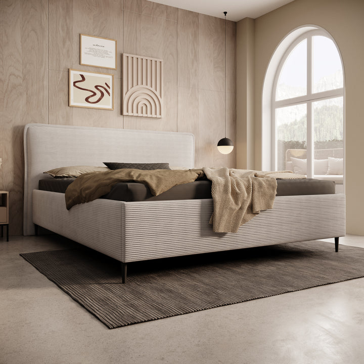 Palawan - Tweepersoonsbed - Ribstof beige - 180x200 cm