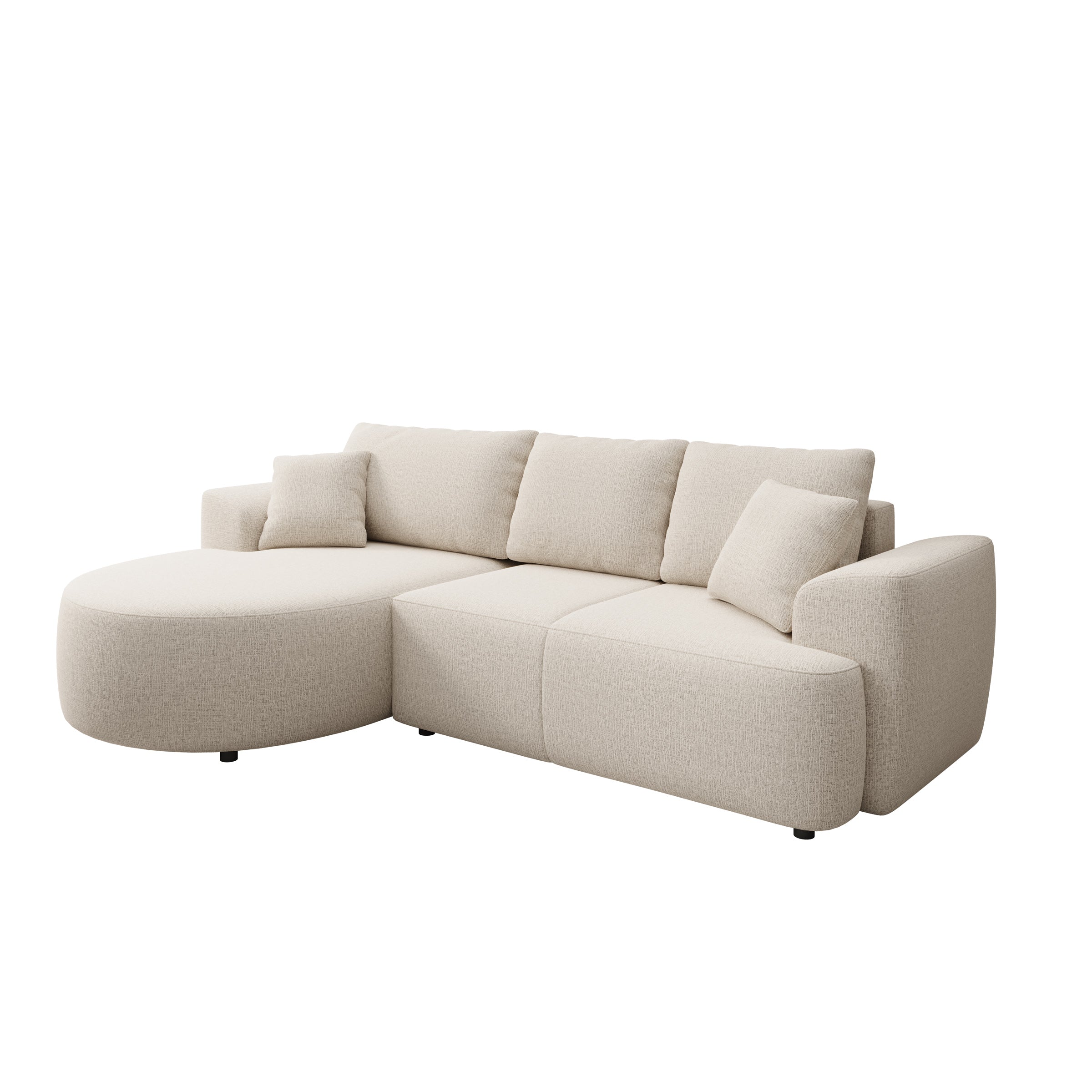 Palladio - Hoekbank 3-zits met chaise longue - Stof beige - Links