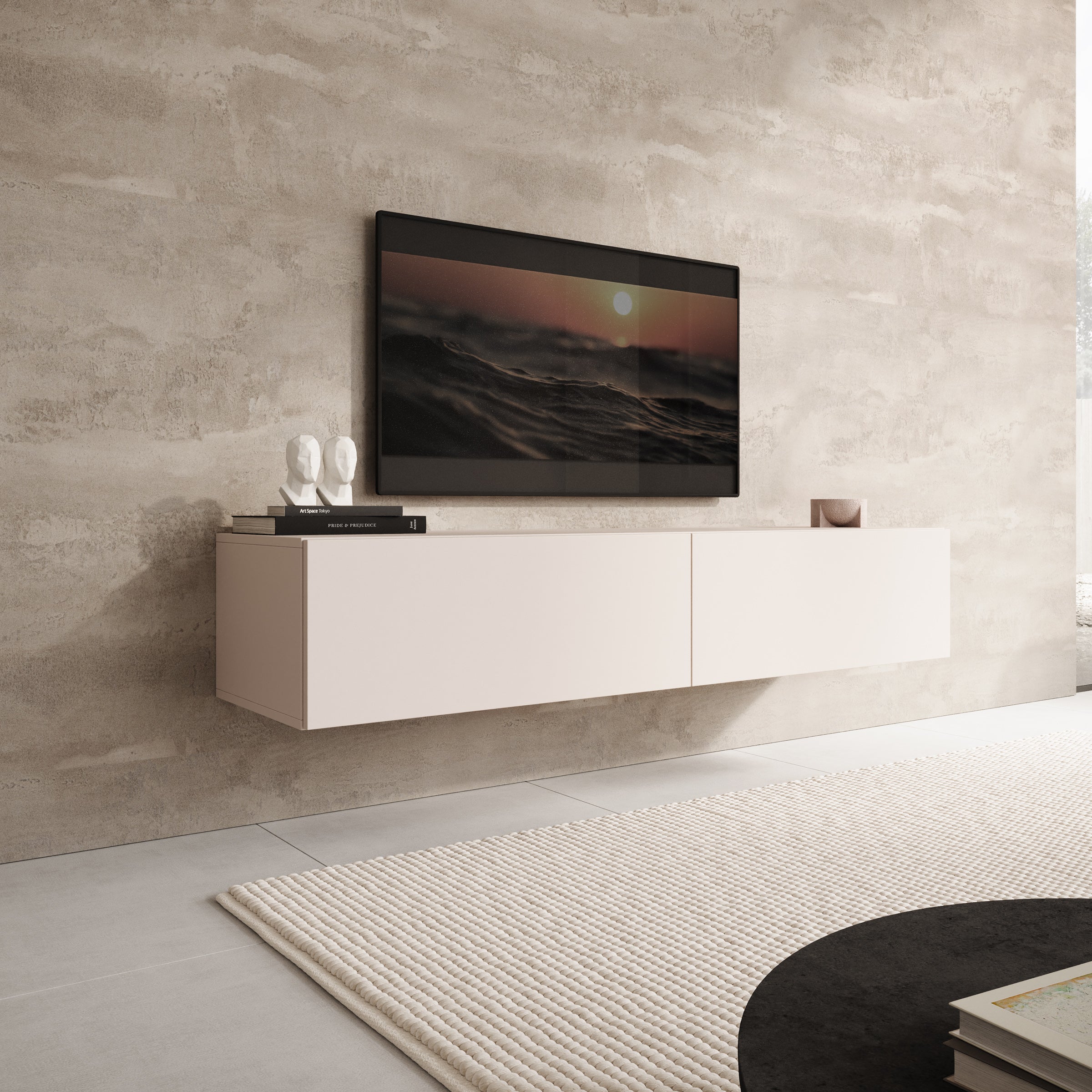 Palm - TV-Meubel - Beige - 160x40x30 cm