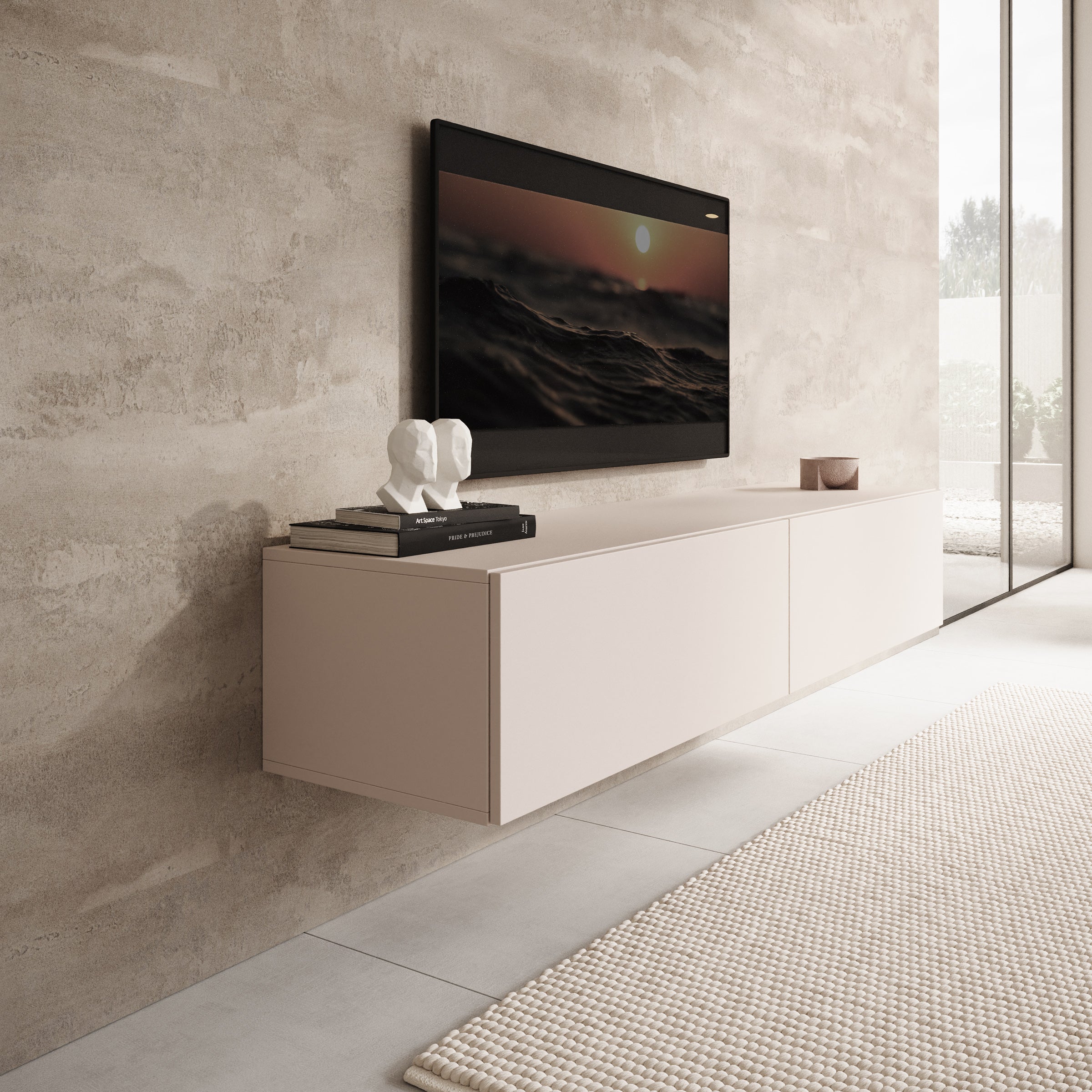 Palm - TV-Meubel - Beige - 160x40x30 cm