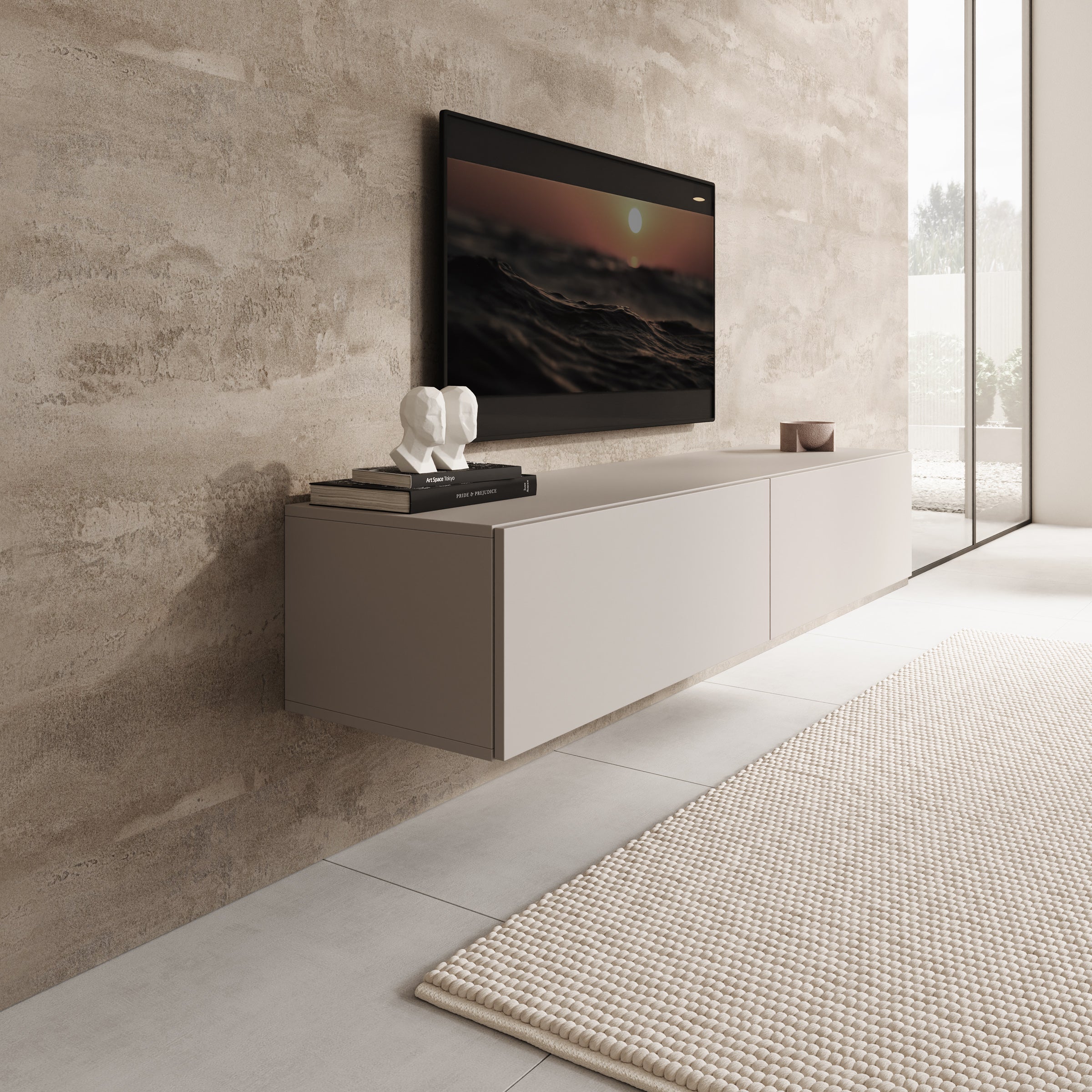 Palm - TV-Meubel - Beige - 160x40x30 cm