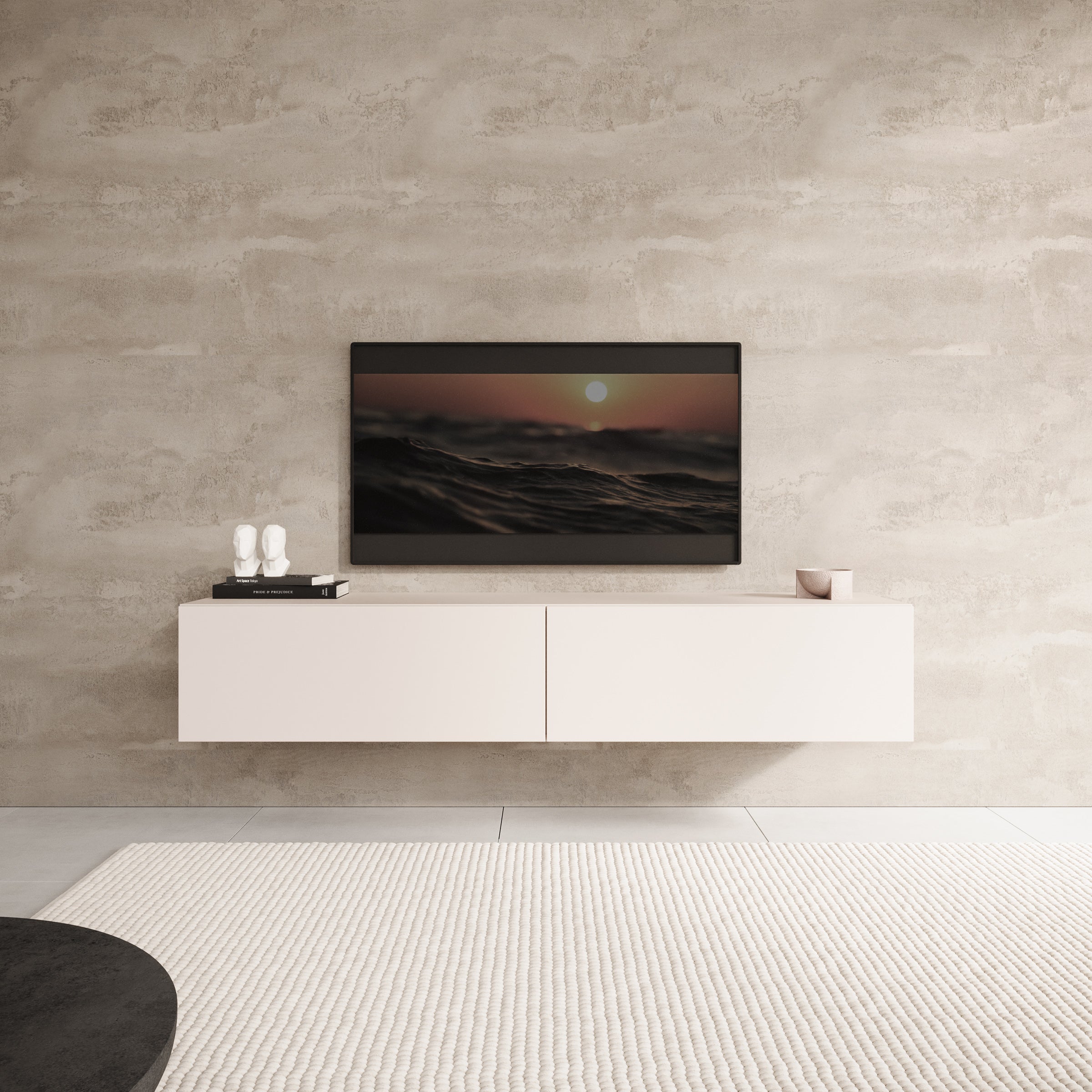 Palm - TV-Meubel - Beige - 160x40x30 cm