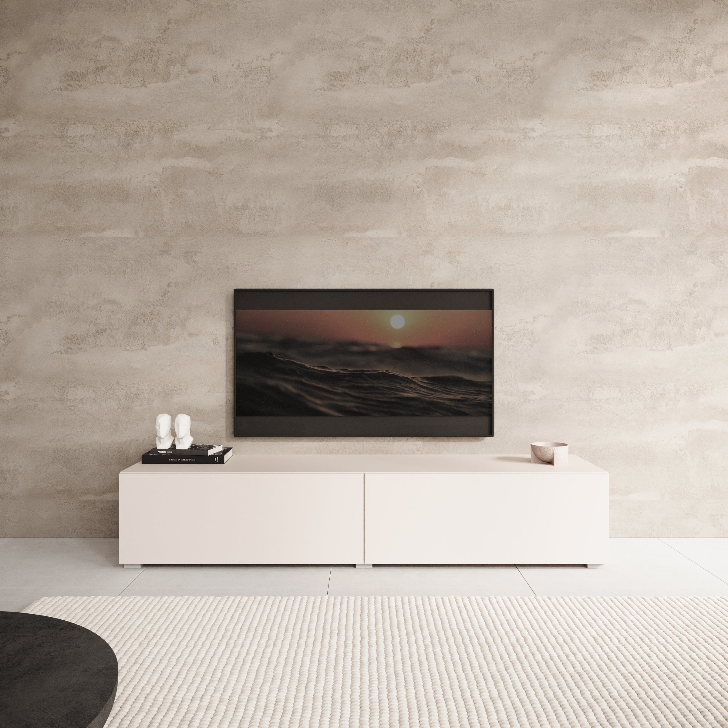 Palm - TV-Meubel - Beige - 160x40x30 cm
