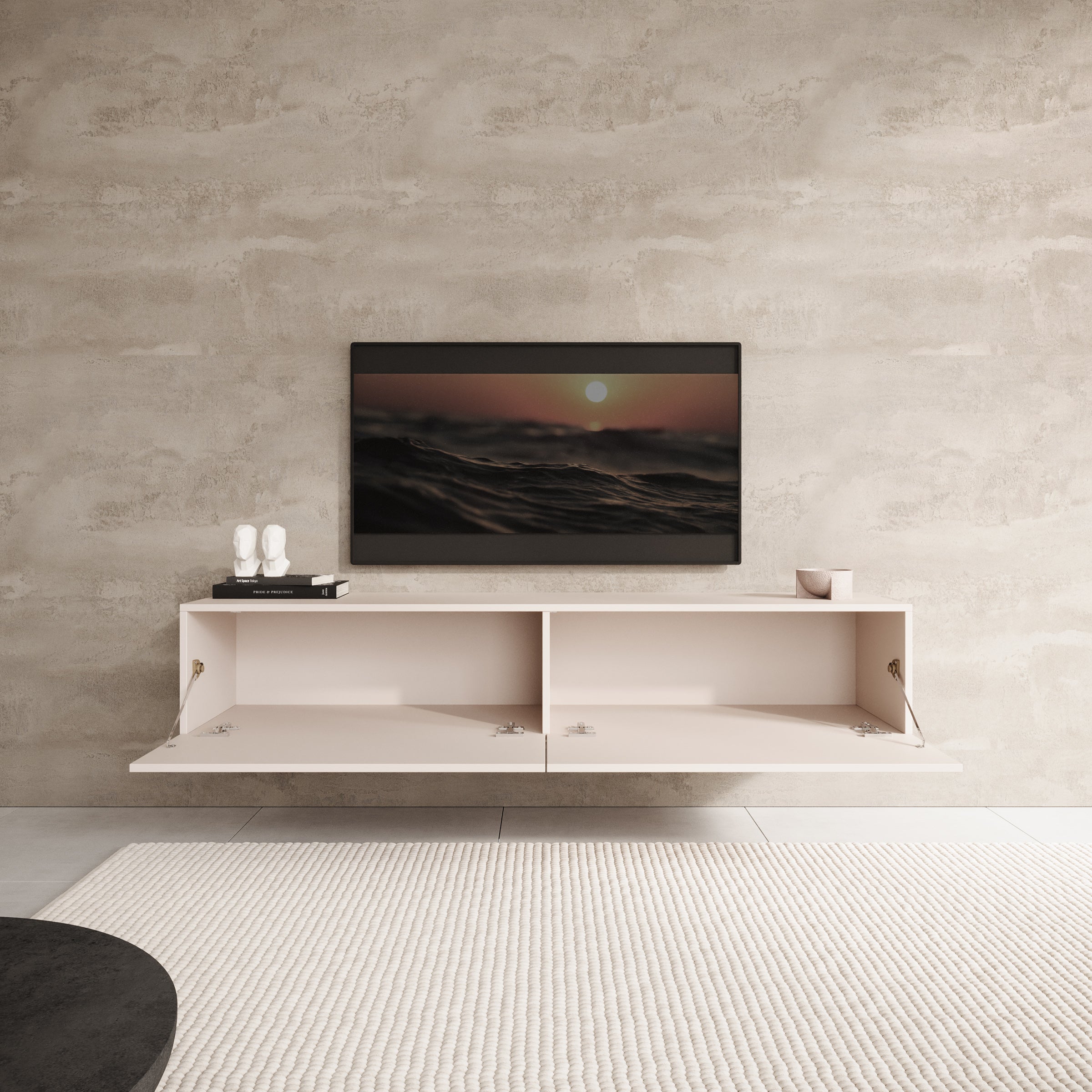 Palm - TV-Meubel - Beige - 160x40x30 cm