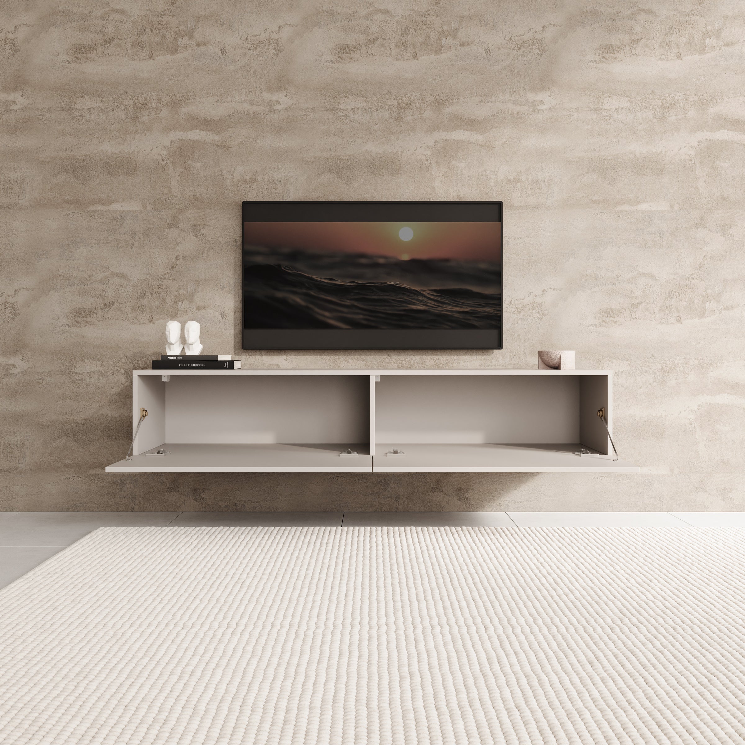 Palm - TV-Meubel - Beige - 160x40x30 cm