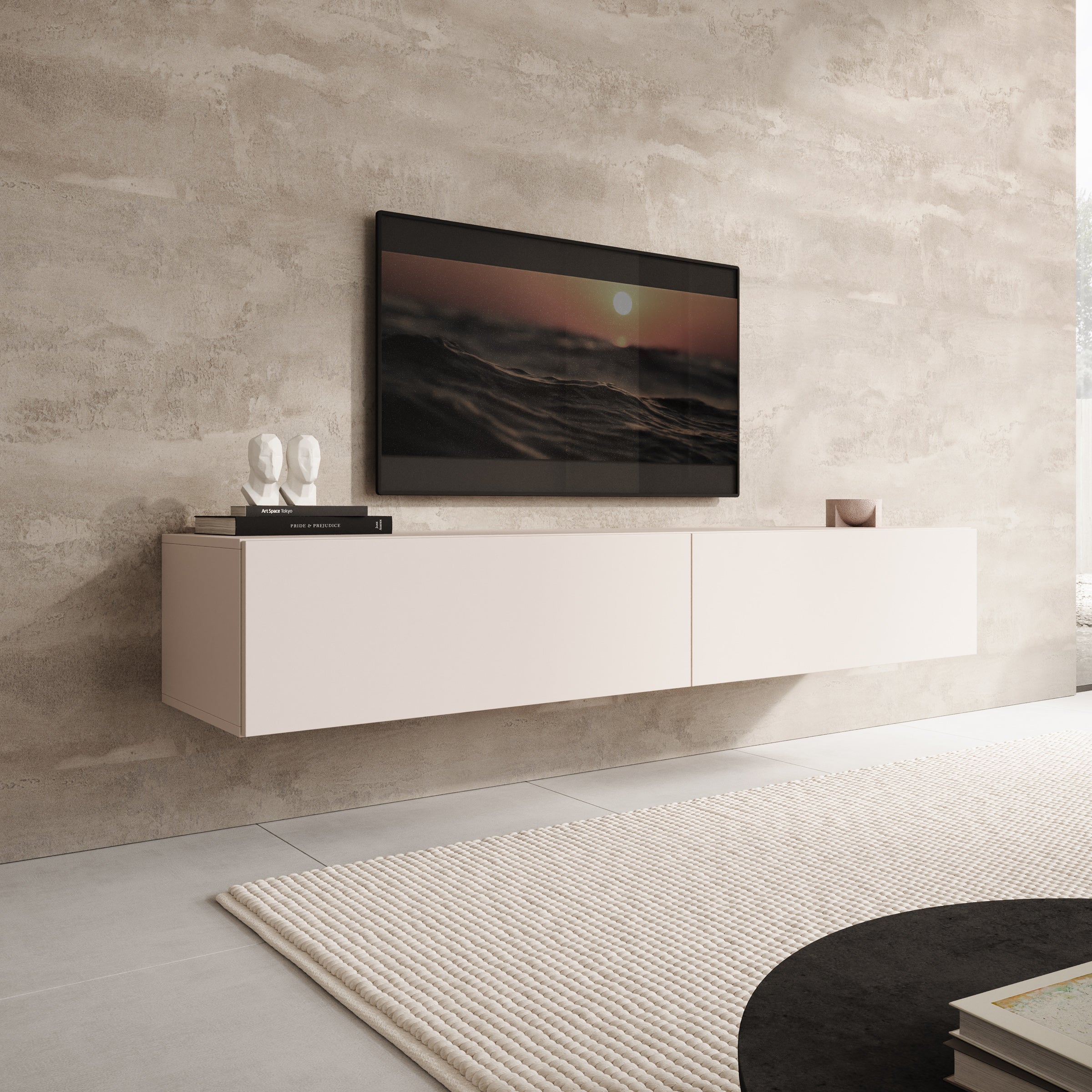 Palm - TV-Meubel - Beige - 180x40x30 cm