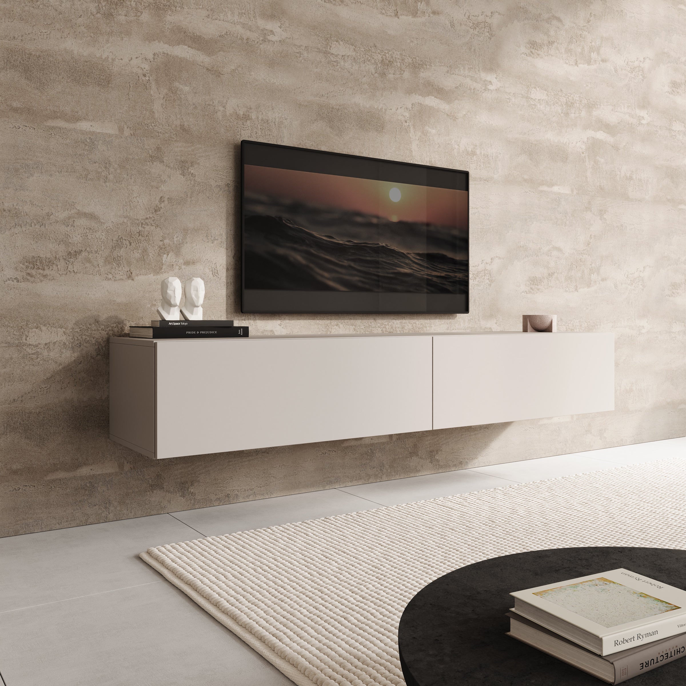 Palm - TV-Meubel - Beige - 180x40x30 cm