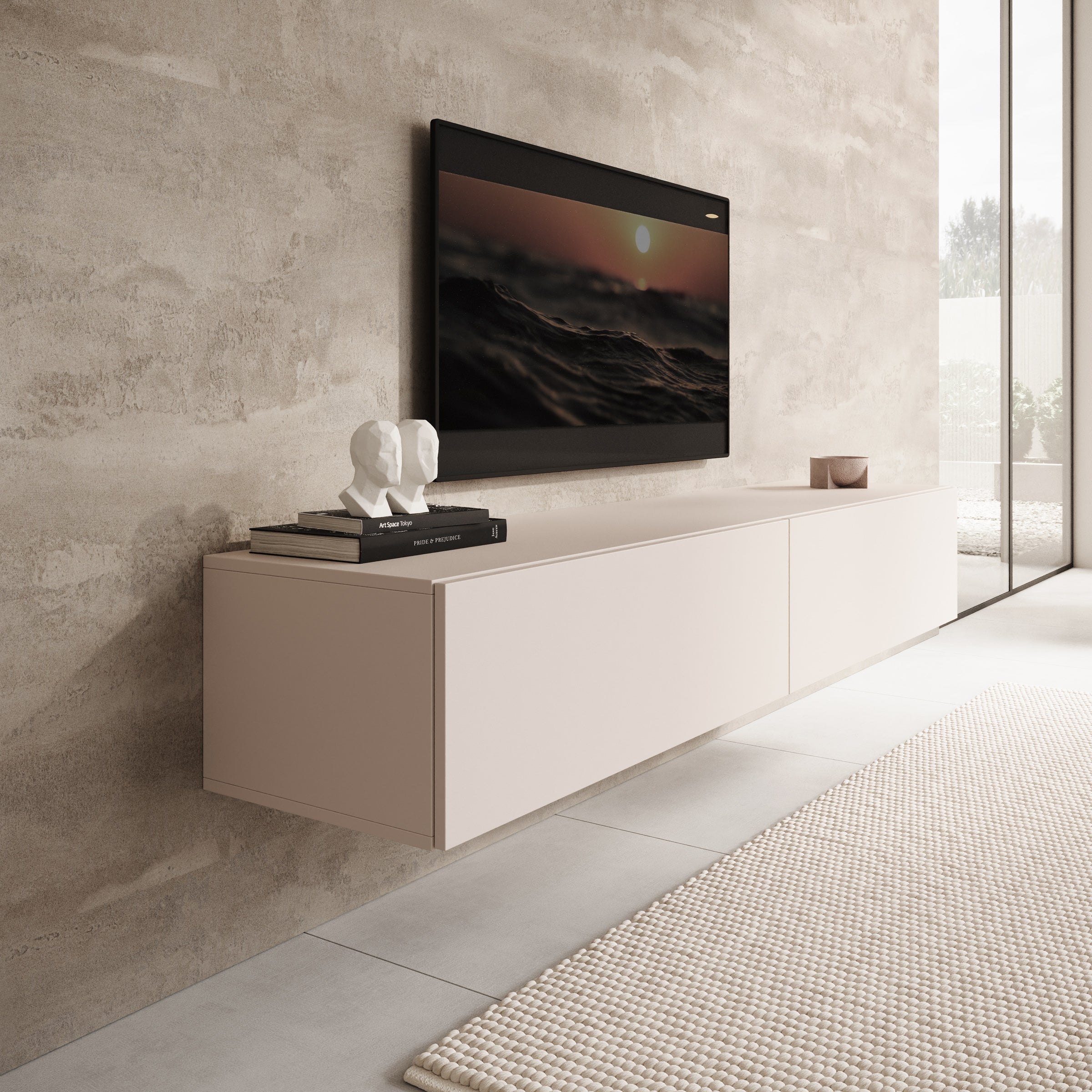 Palm - TV-Meubel - Beige - 180x40x30 cm