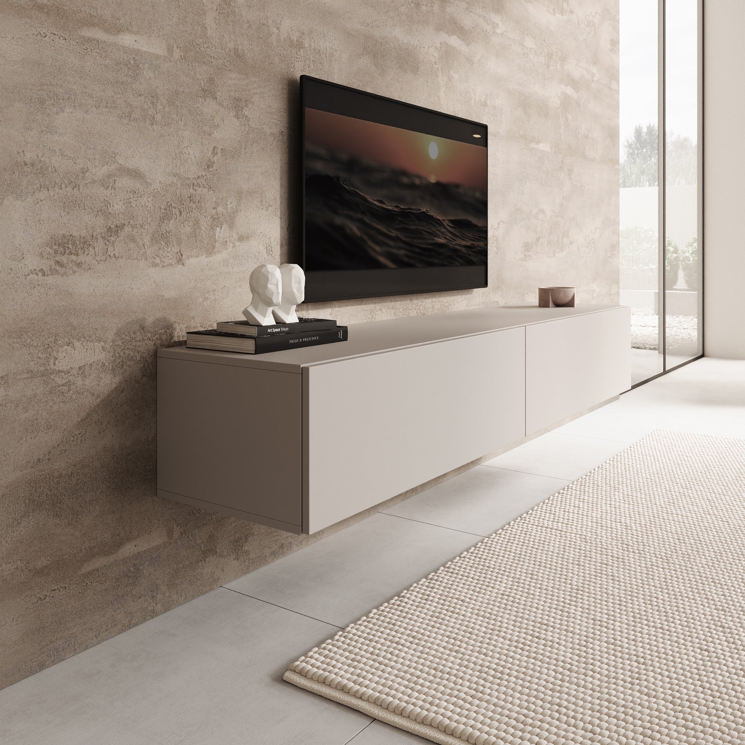 Palm - TV-Meubel - Beige - 180x40x30 cm