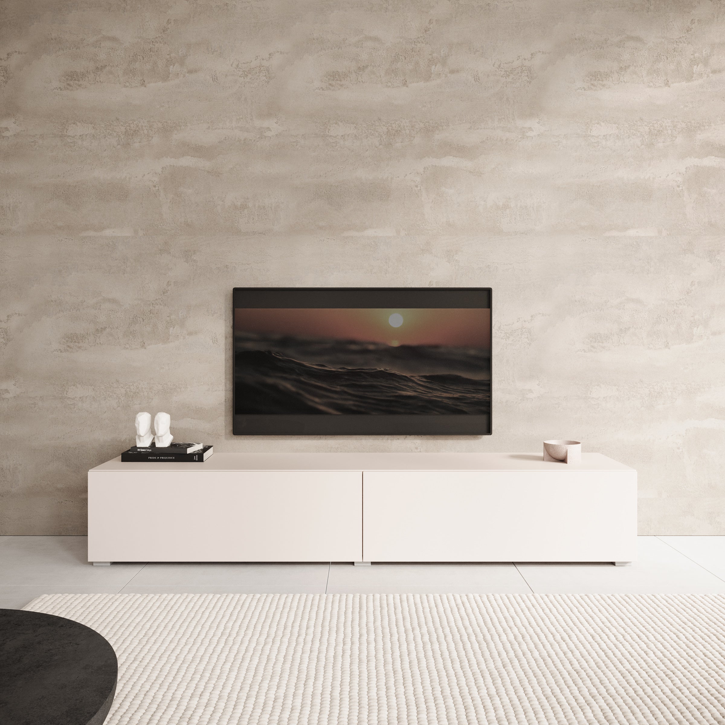 Palm - TV-Meubel - Beige - 180x40x30 cm