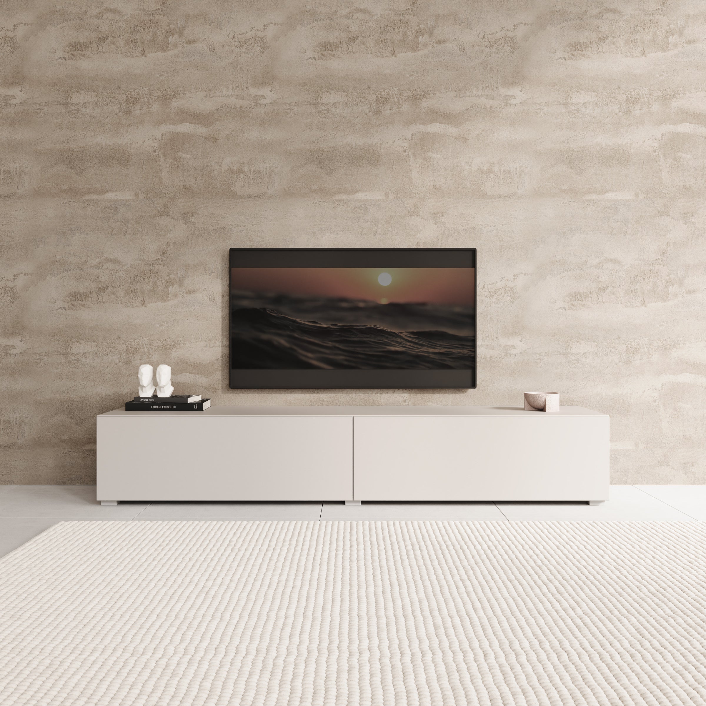 Palm - TV-Meubel - Beige - 180x40x30 cm