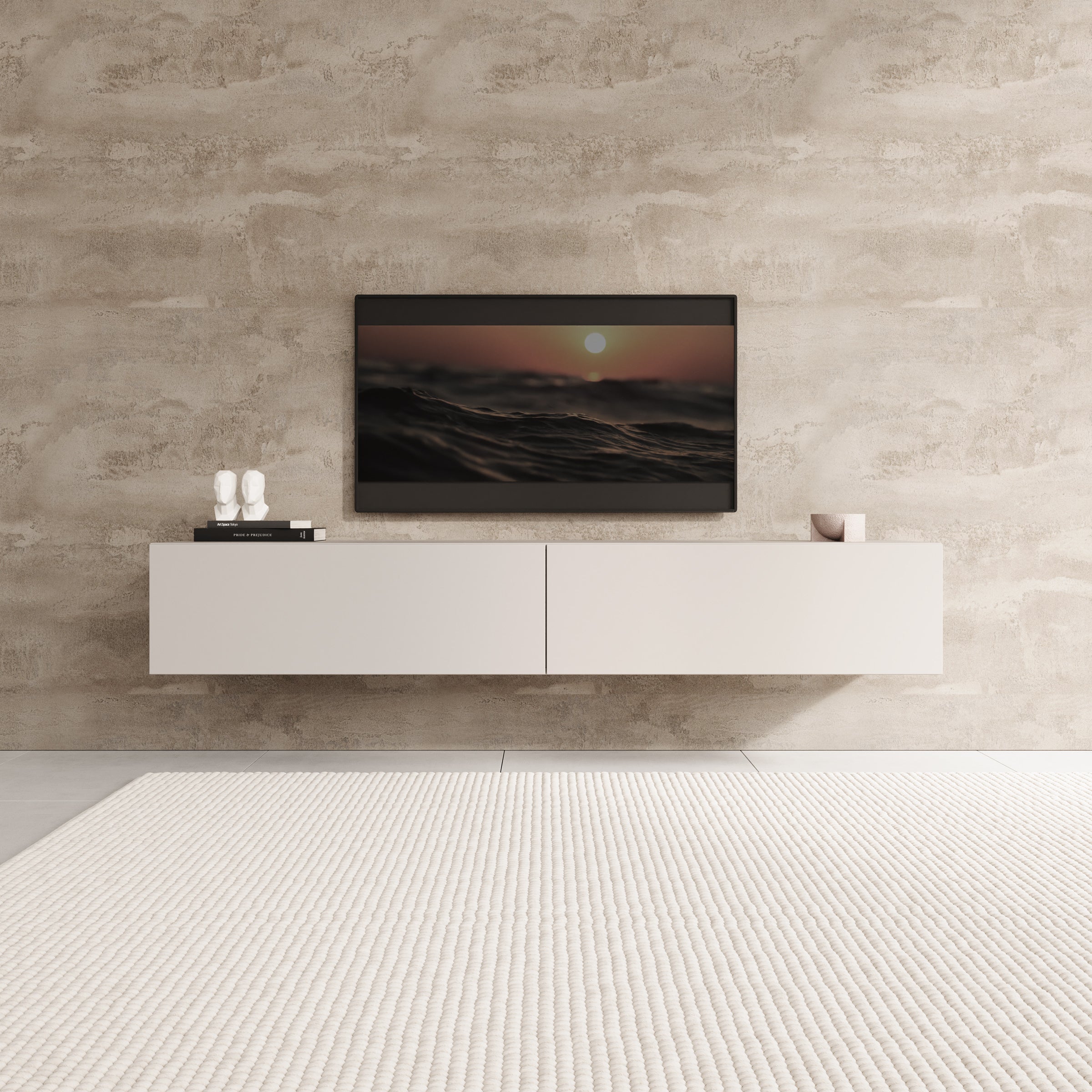 Palm - TV-Meubel - Beige - 180x40x30 cm