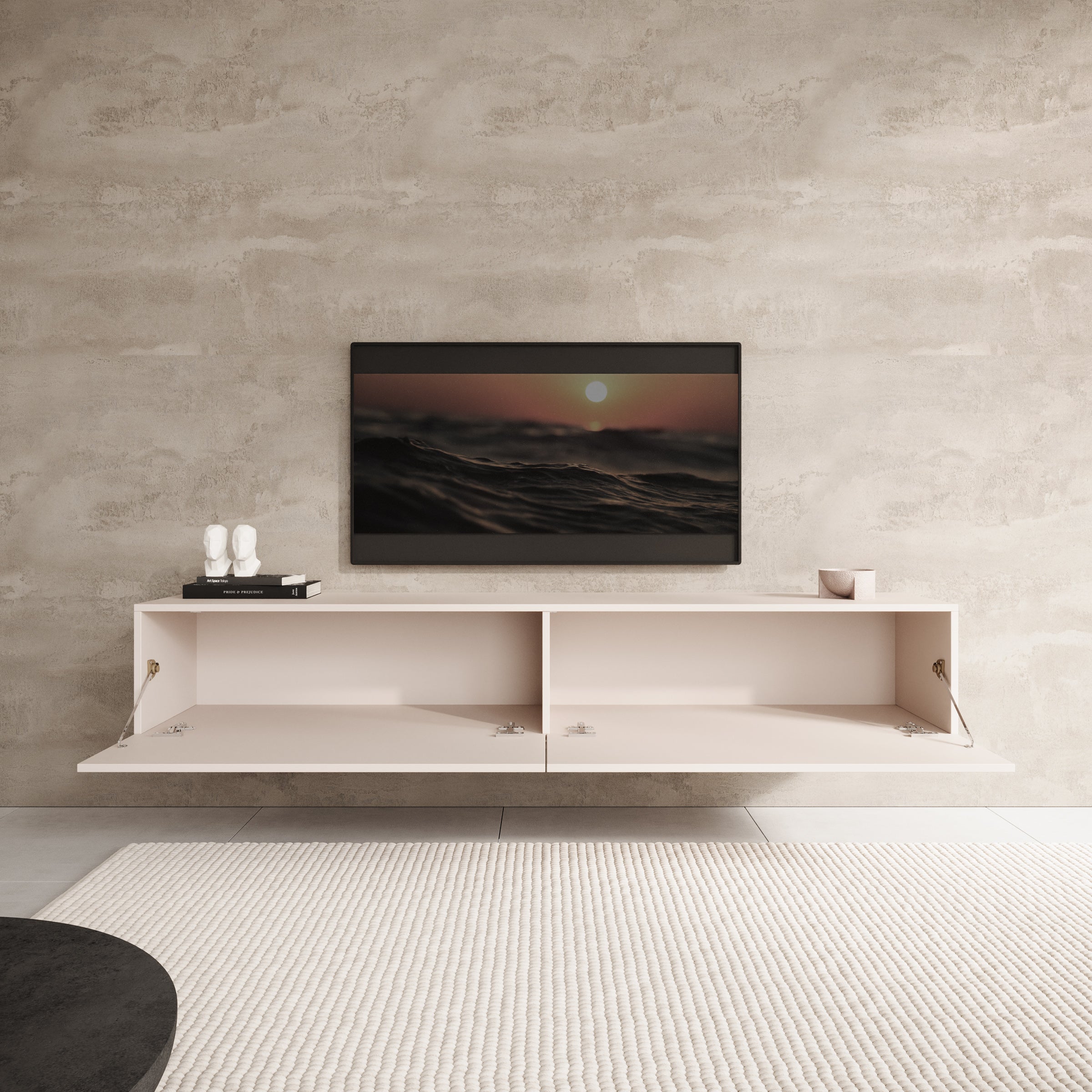Palm - TV-Meubel - Beige - 180x40x30 cm