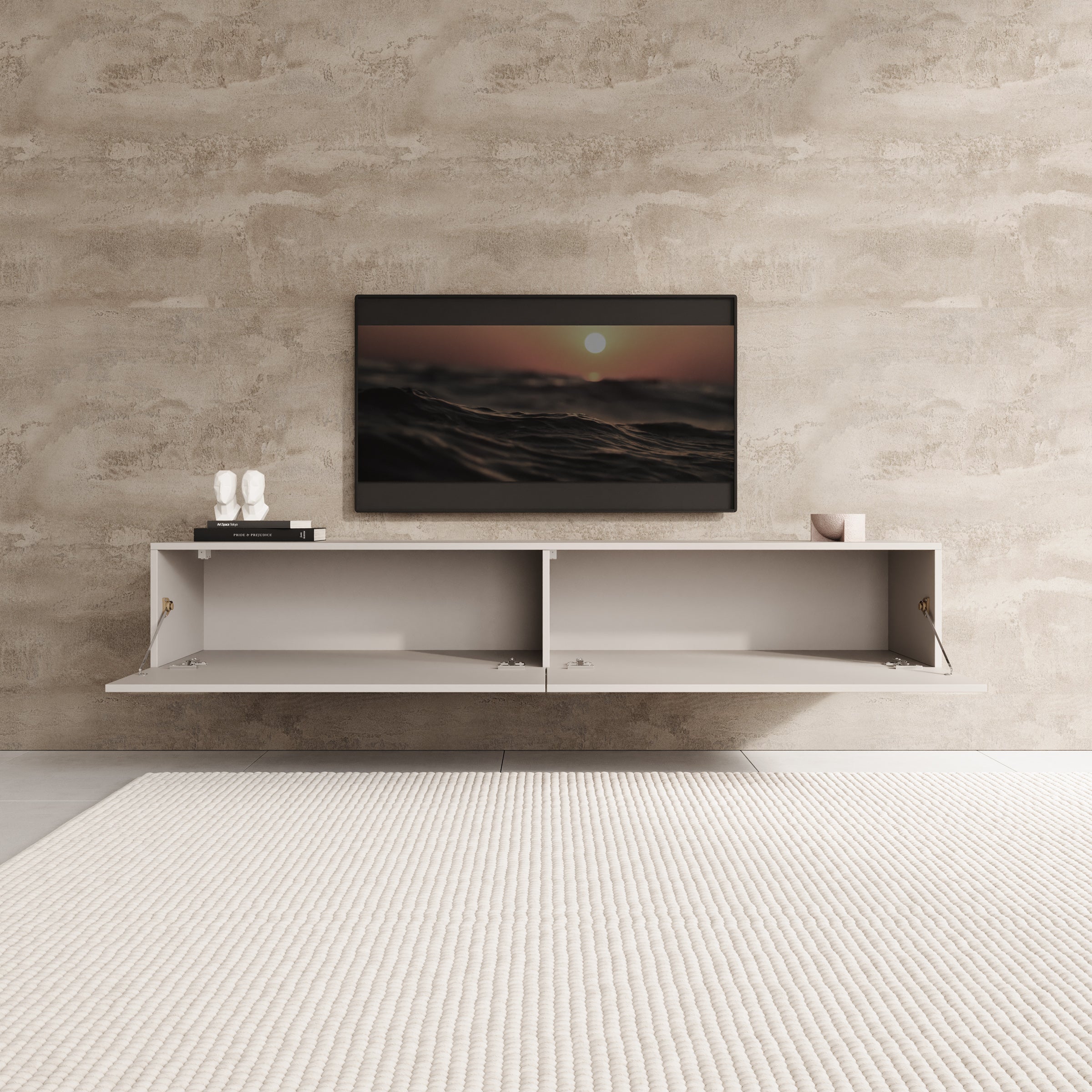 Palm - TV-Meubel - Beige - 180x40x30 cm