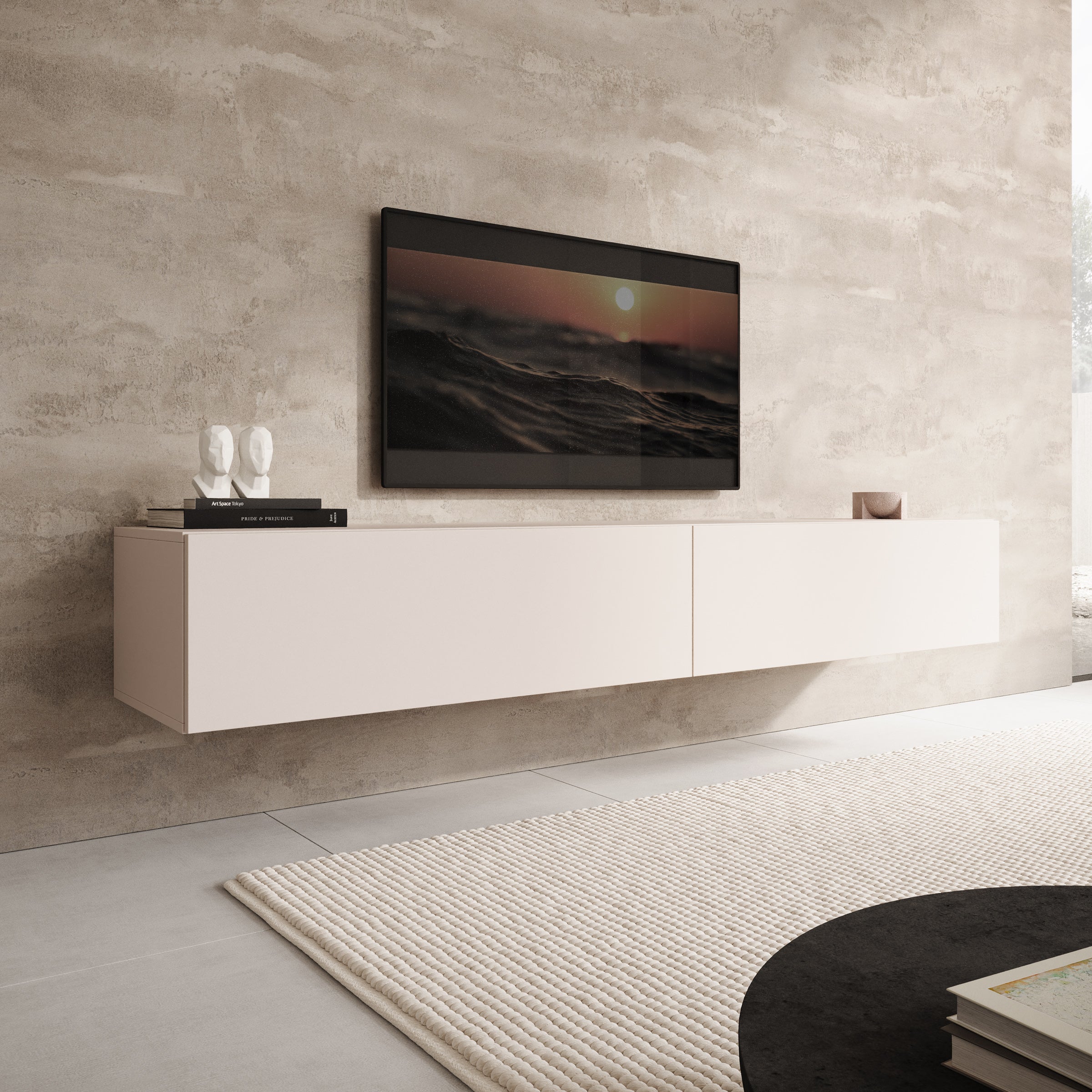 Palm - TV-Meubel - Beige - 200x40x30 cm