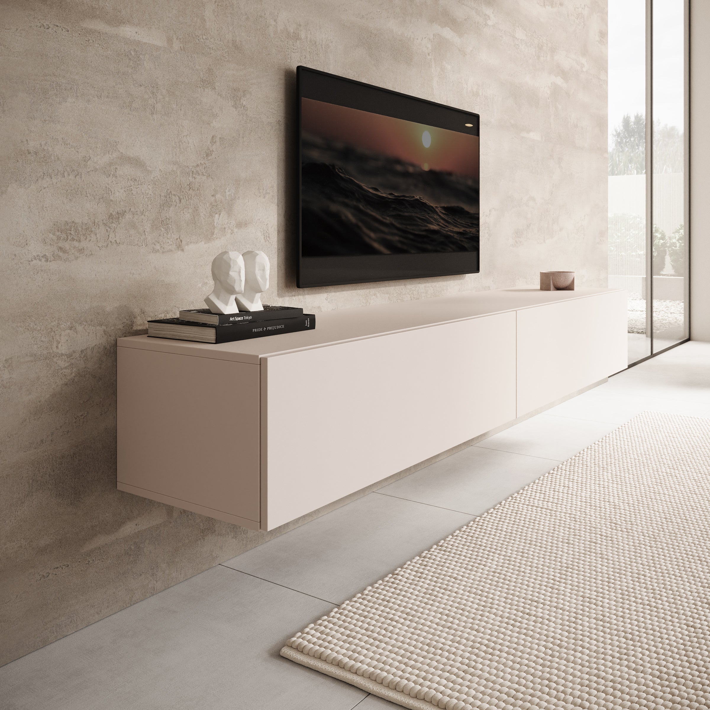 Palm - TV-Meubel - Beige - 200x40x30 cm