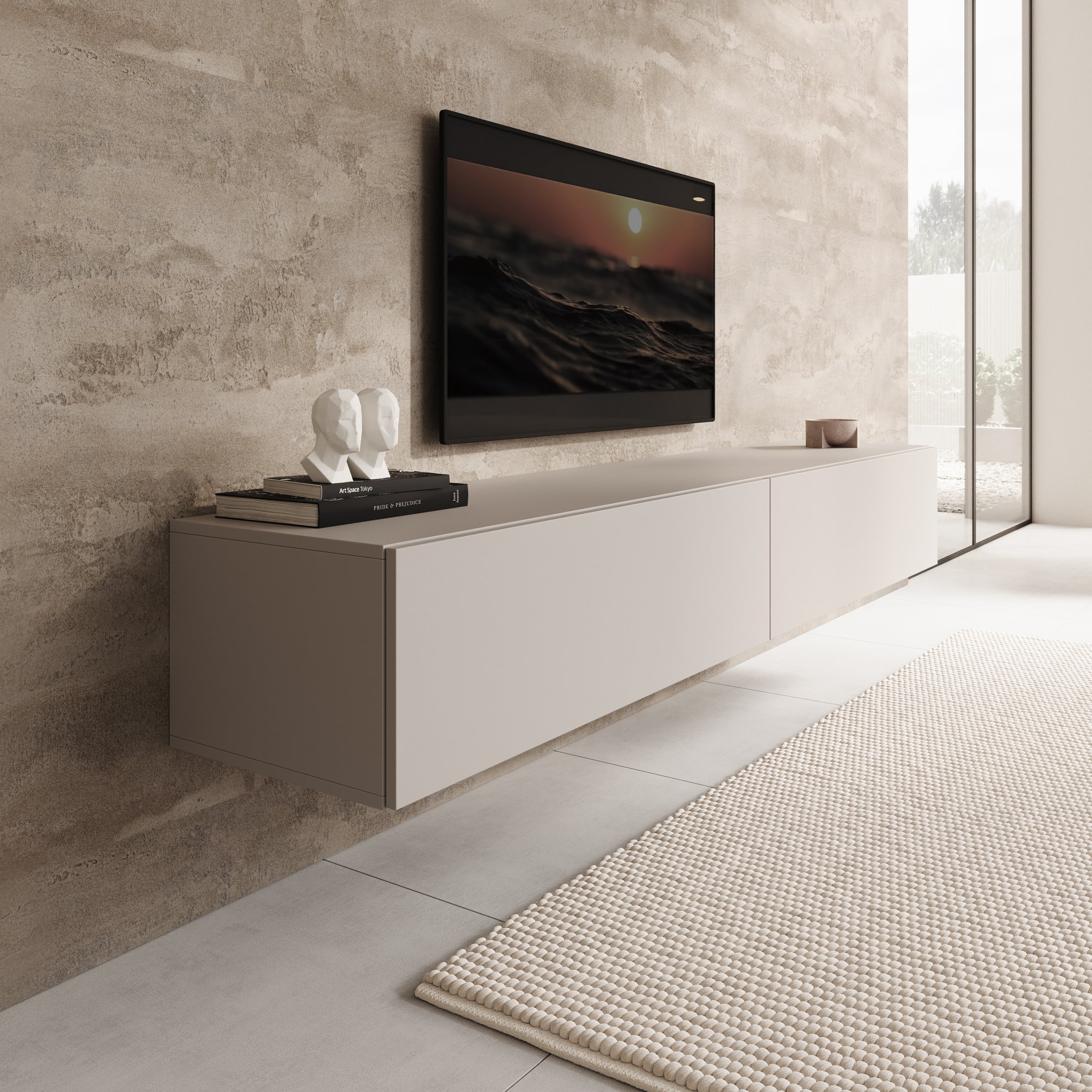 Palm - TV-Meubel - Beige - 200x40x30 cm