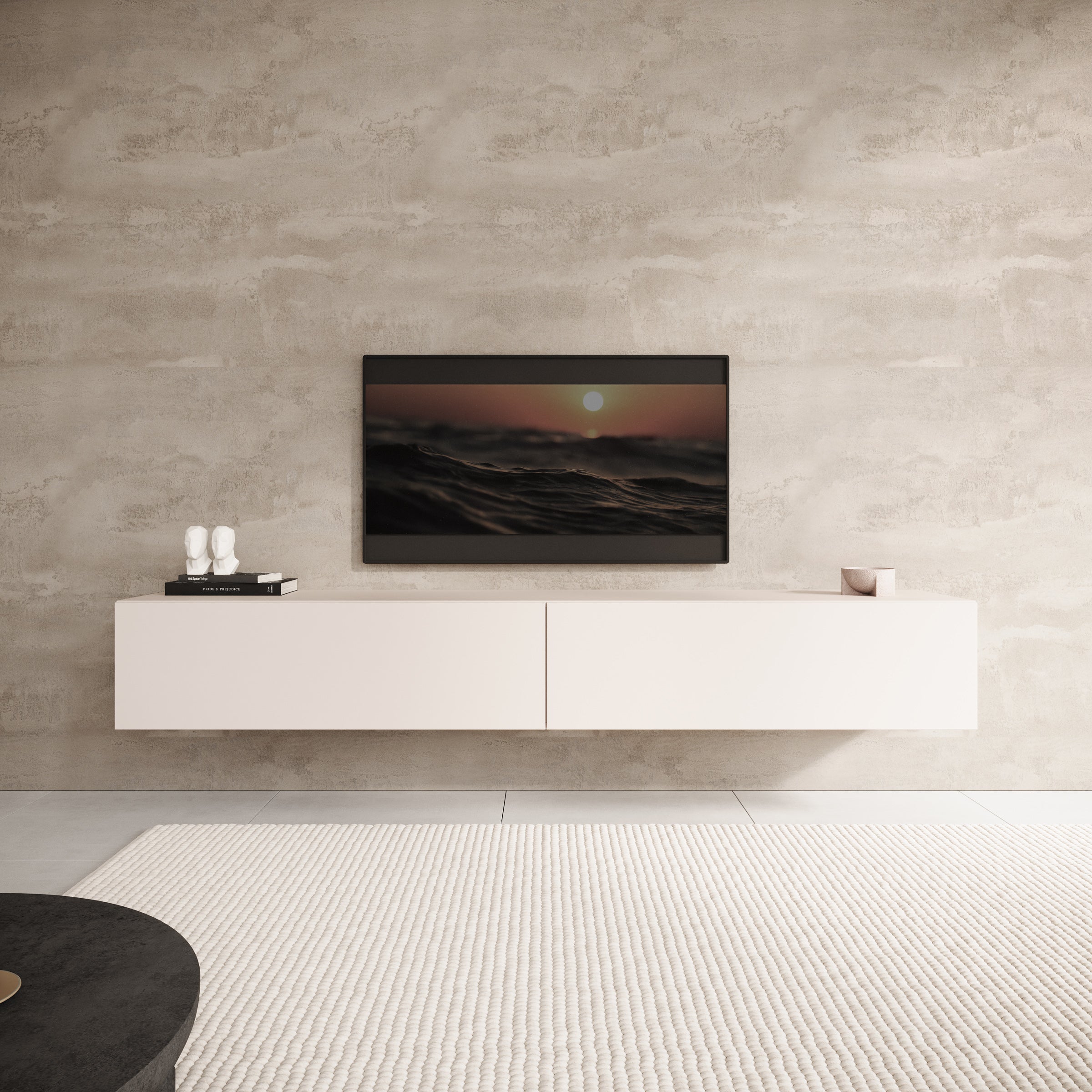 Palm - TV-Meubel - Beige - 200x40x30 cm