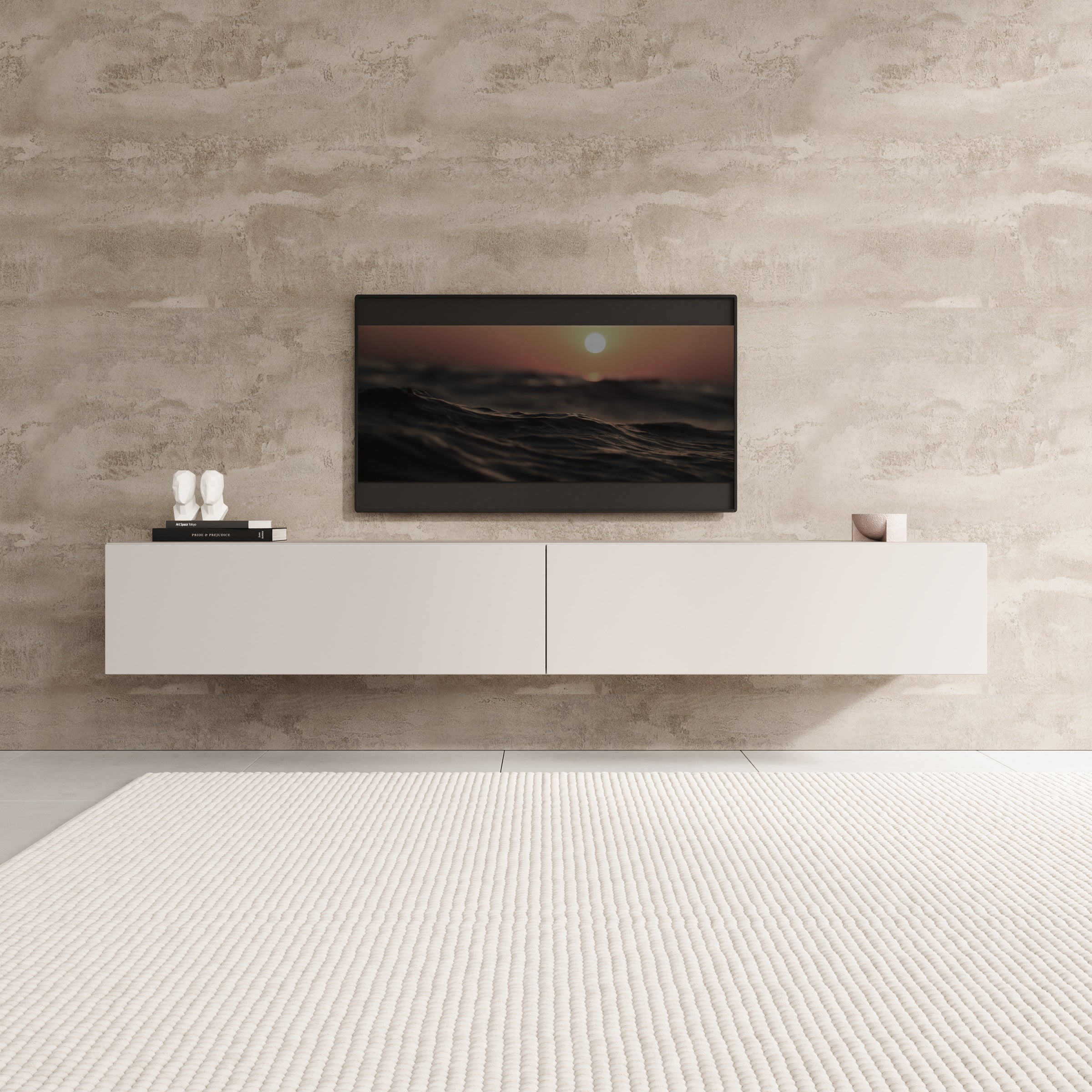 Palm - TV-Meubel - Beige - 200x40x30 cm