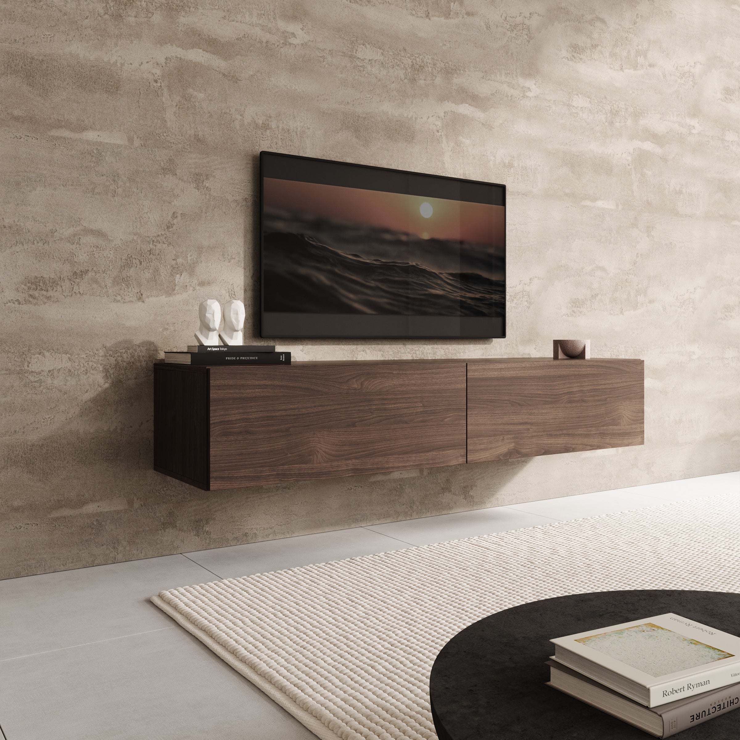 Palm - TV-Meubel - Walnootpatroon - 160x40x30 cm