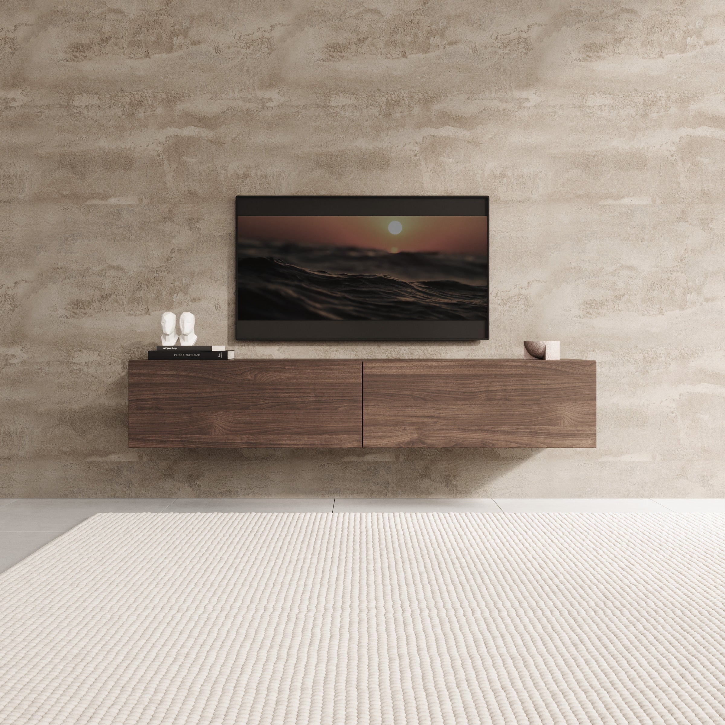 Palm - TV-Meubel - Walnootpatroon - 160x40x30 cm