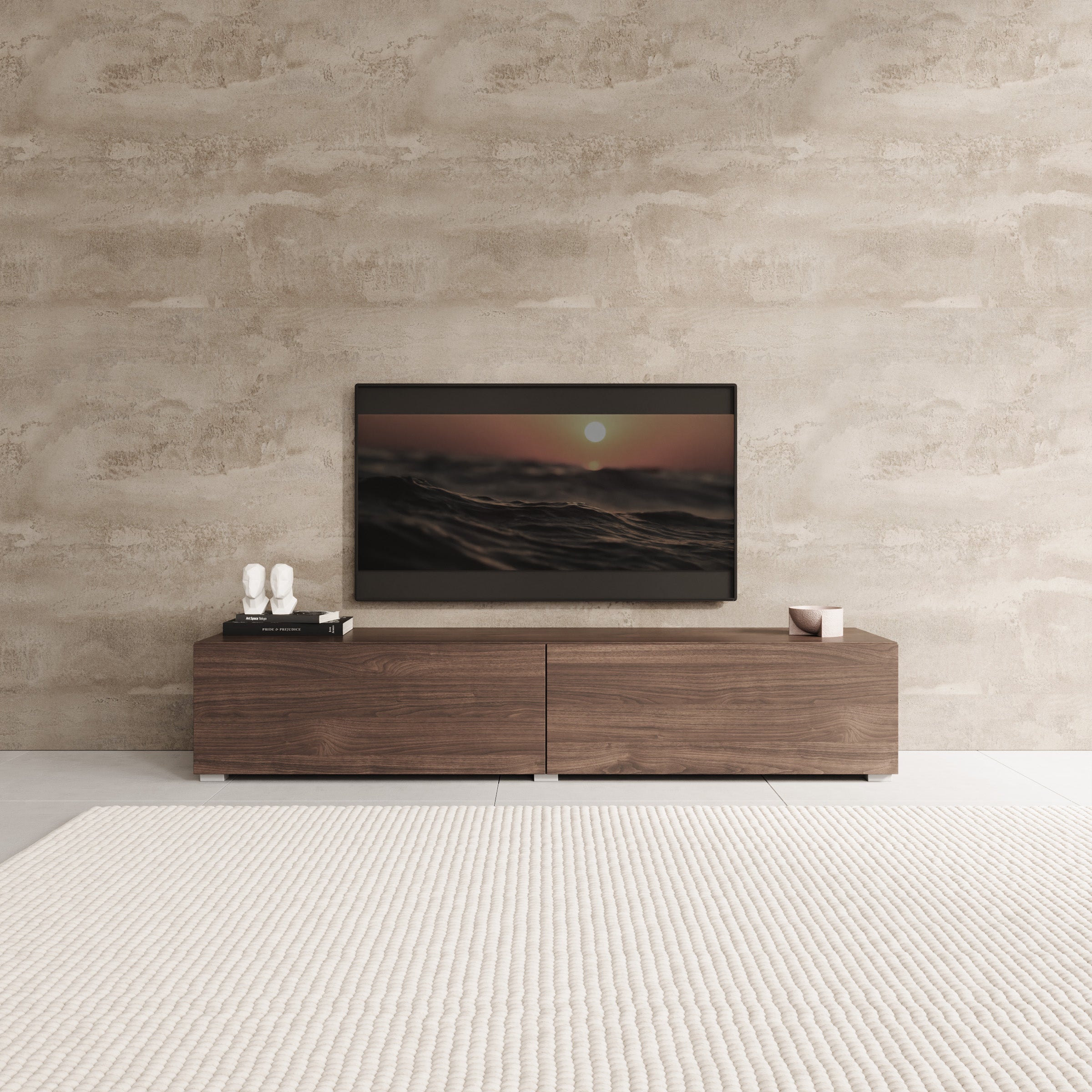 Palm - TV-Meubel - Walnootpatroon - 160x40x30 cm
