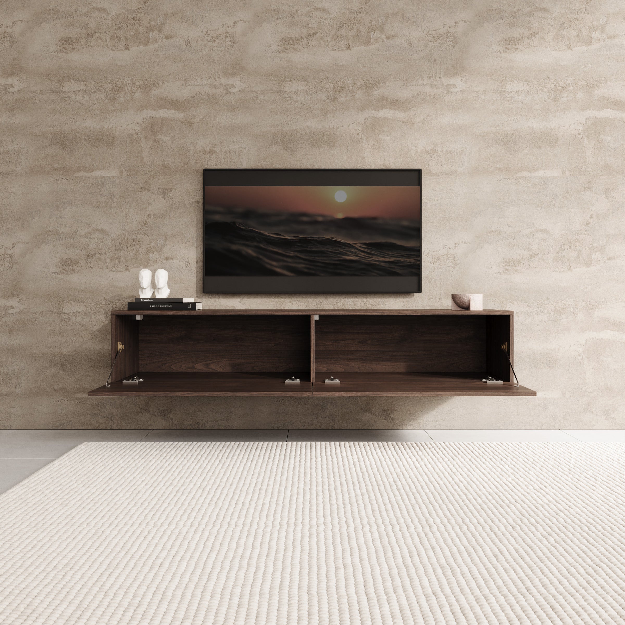 Palm - TV-Meubel - Walnootpatroon - 160x40x30 cm