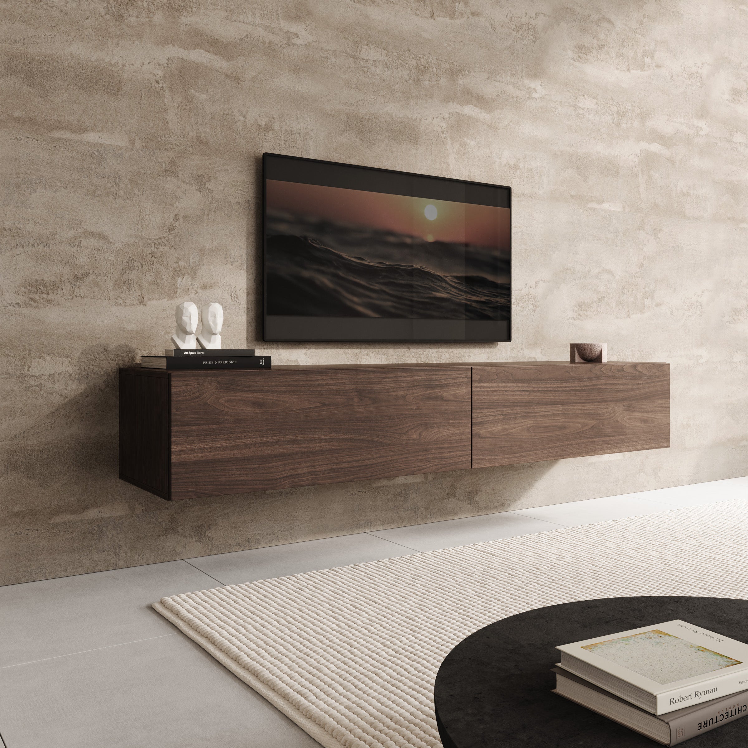 Palm - TV-Meubel - Walnootpatroon - 180x40x30 cm