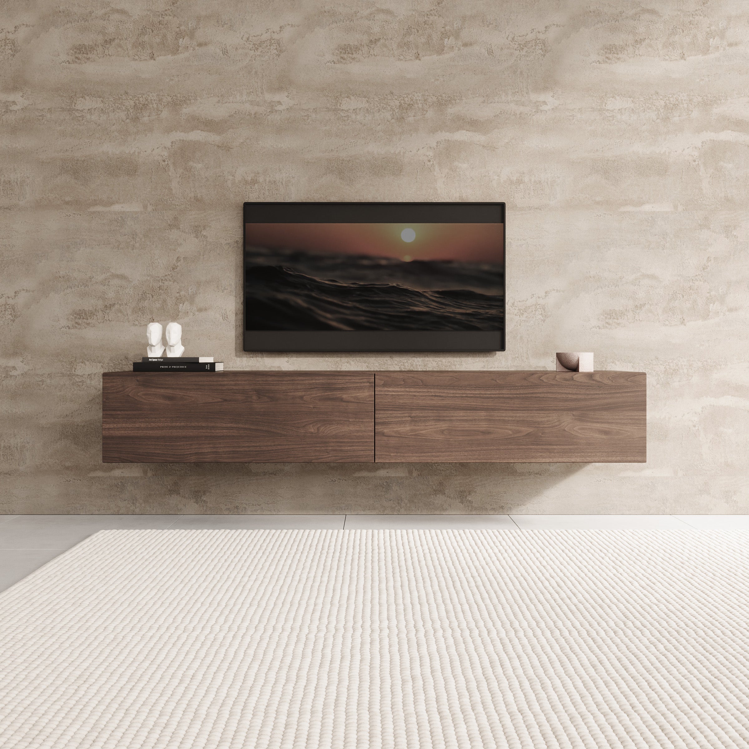 Palm - TV-Meubel - Walnootpatroon - 180x40x30 cm