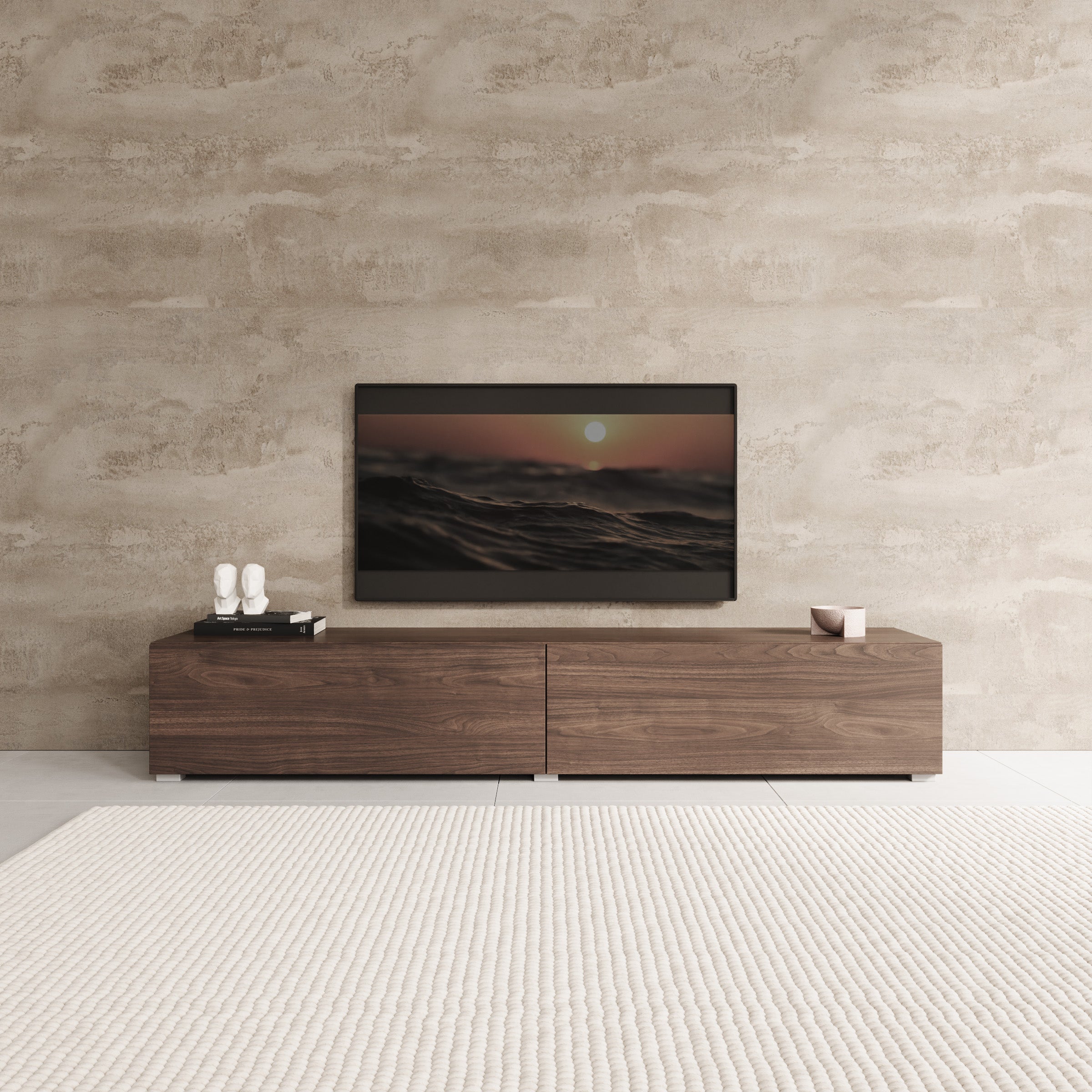 Palm - TV-Meubel - Walnootpatroon - 180x40x30 cm