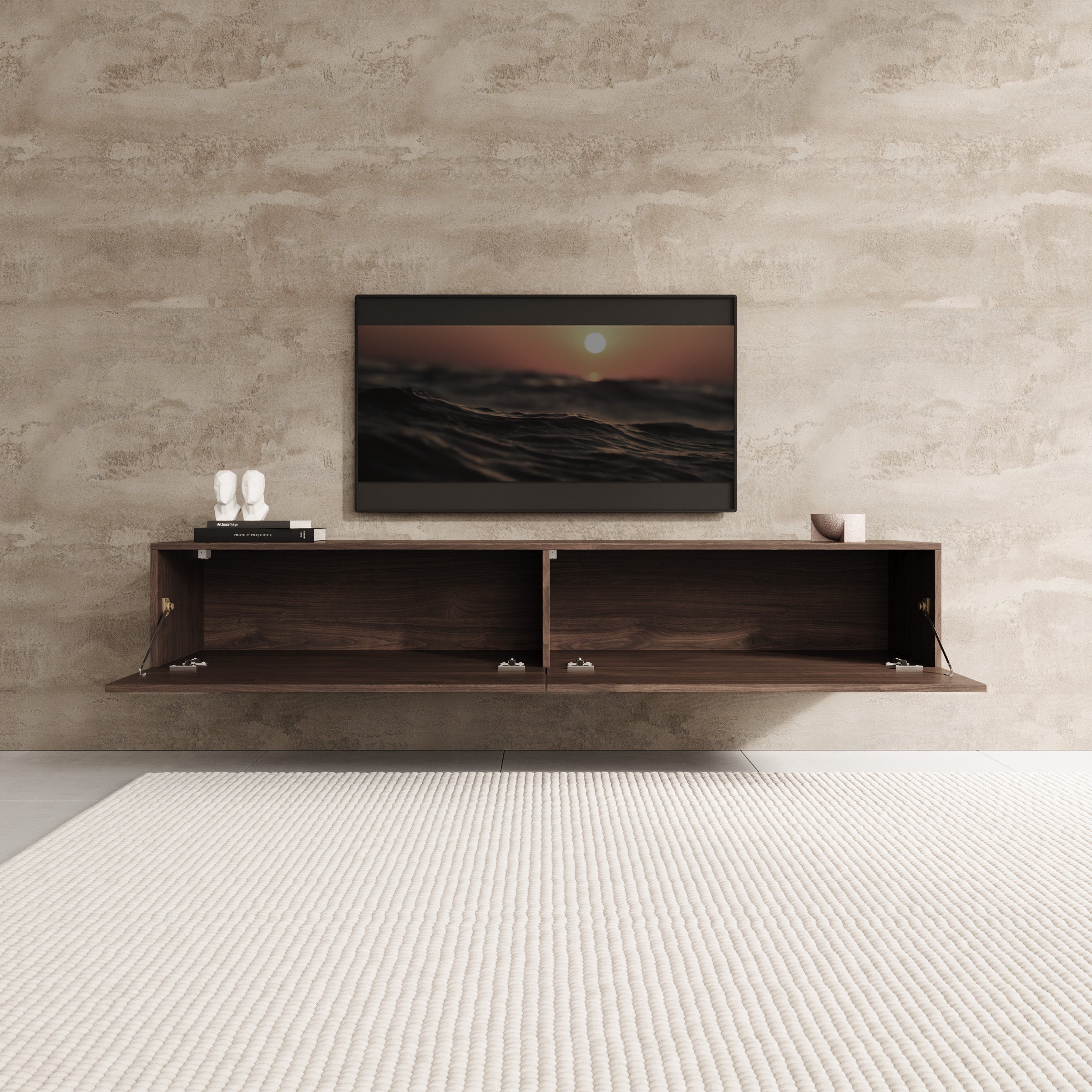 Palm - TV-Meubel - Walnootpatroon - 180x40x30 cm