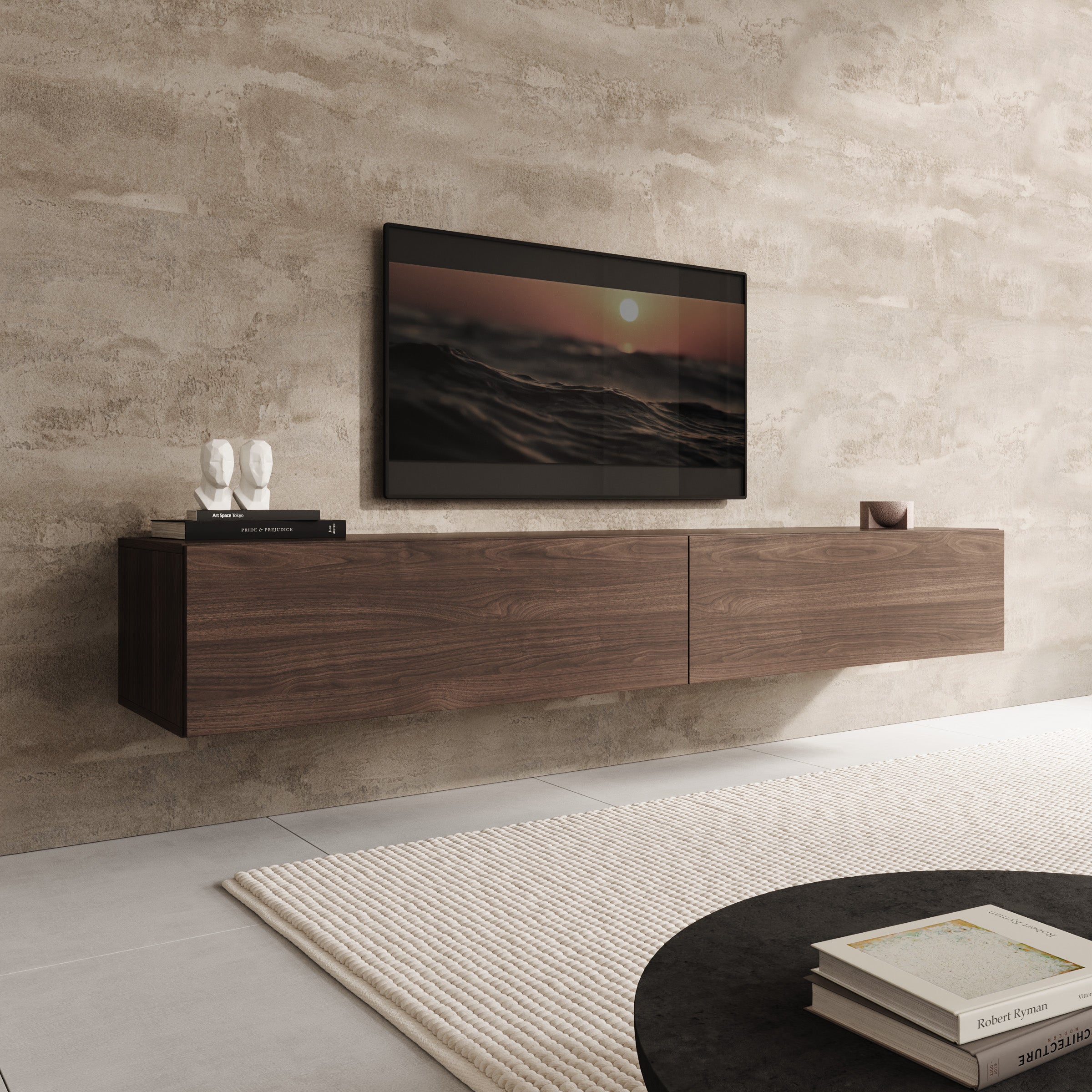 Palm - TV-Meubel - Walnootpatroon - 200x40x30 cm