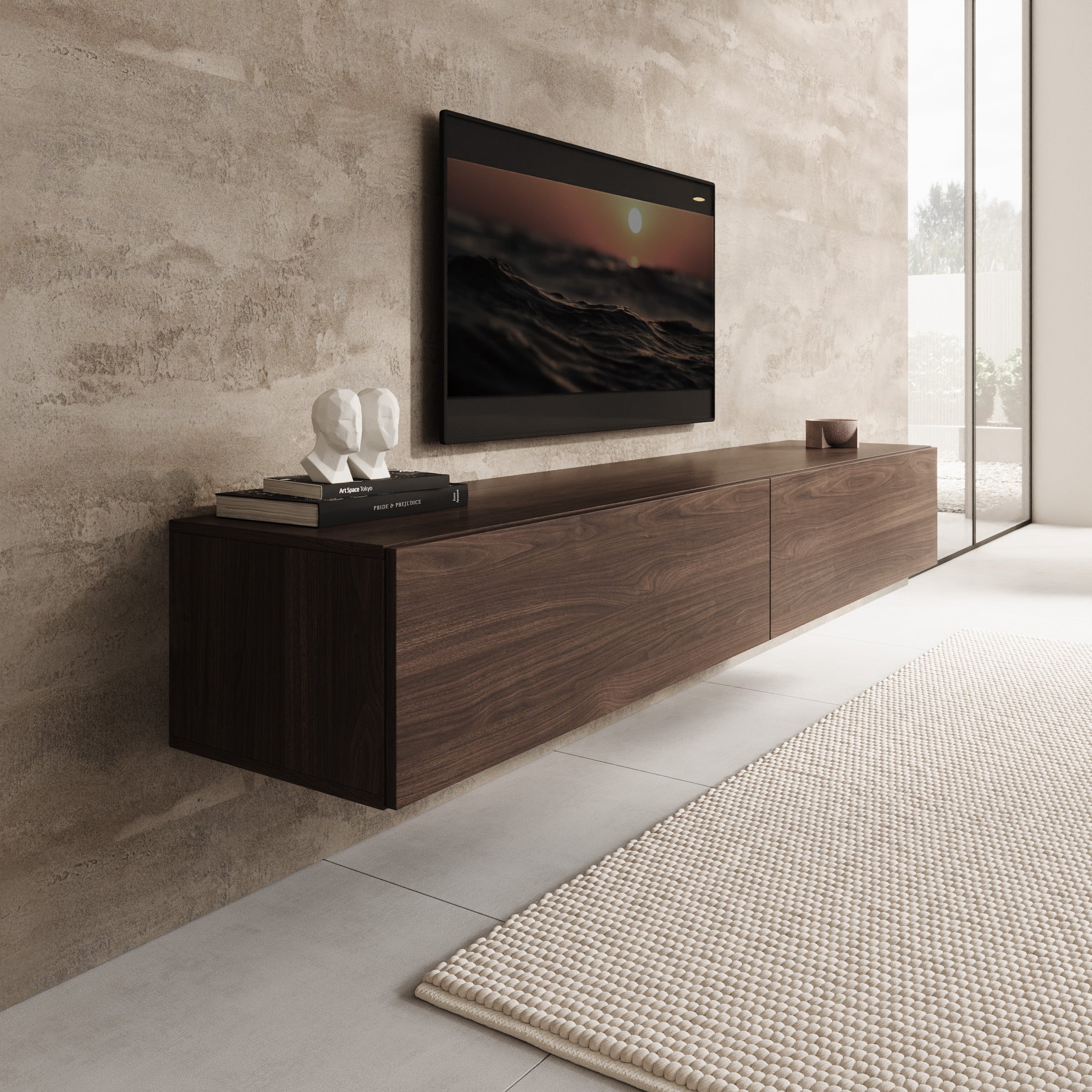 Palm - TV-Meubel - Walnootpatroon - 200x40x30 cm