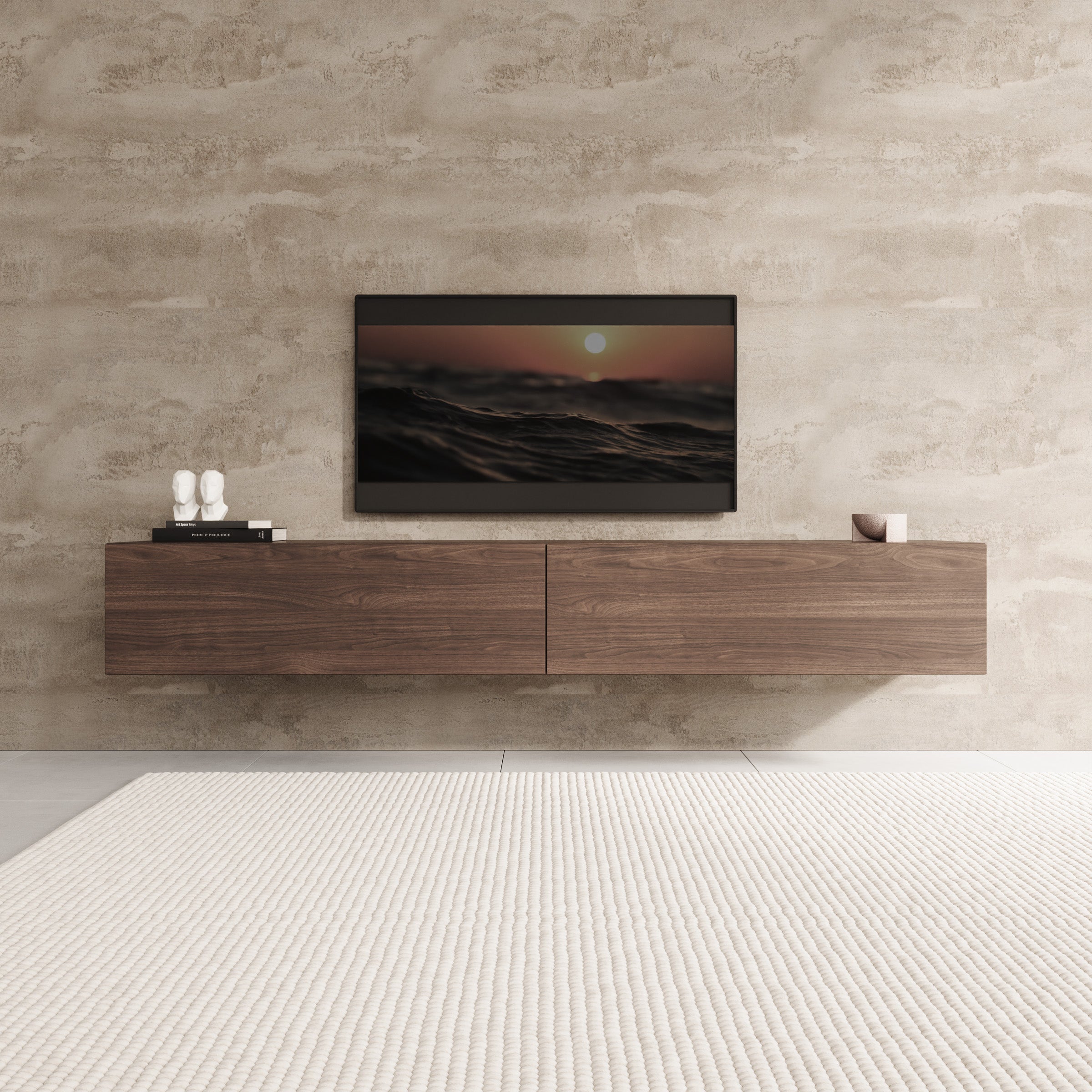 Palm - TV-Meubel - Walnootpatroon - 200x40x30 cm