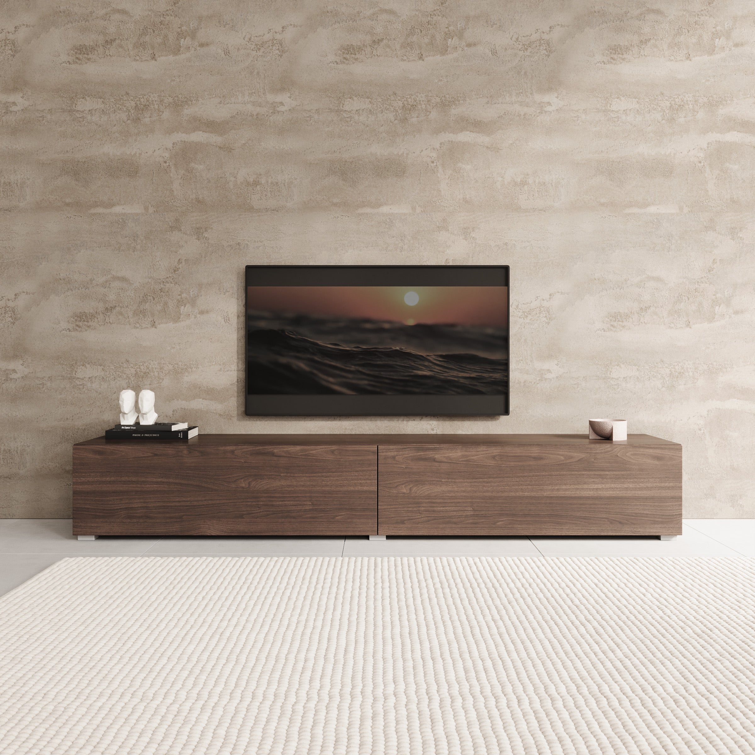 Palm - TV-Meubel - Walnootpatroon - 200x40x30 cm