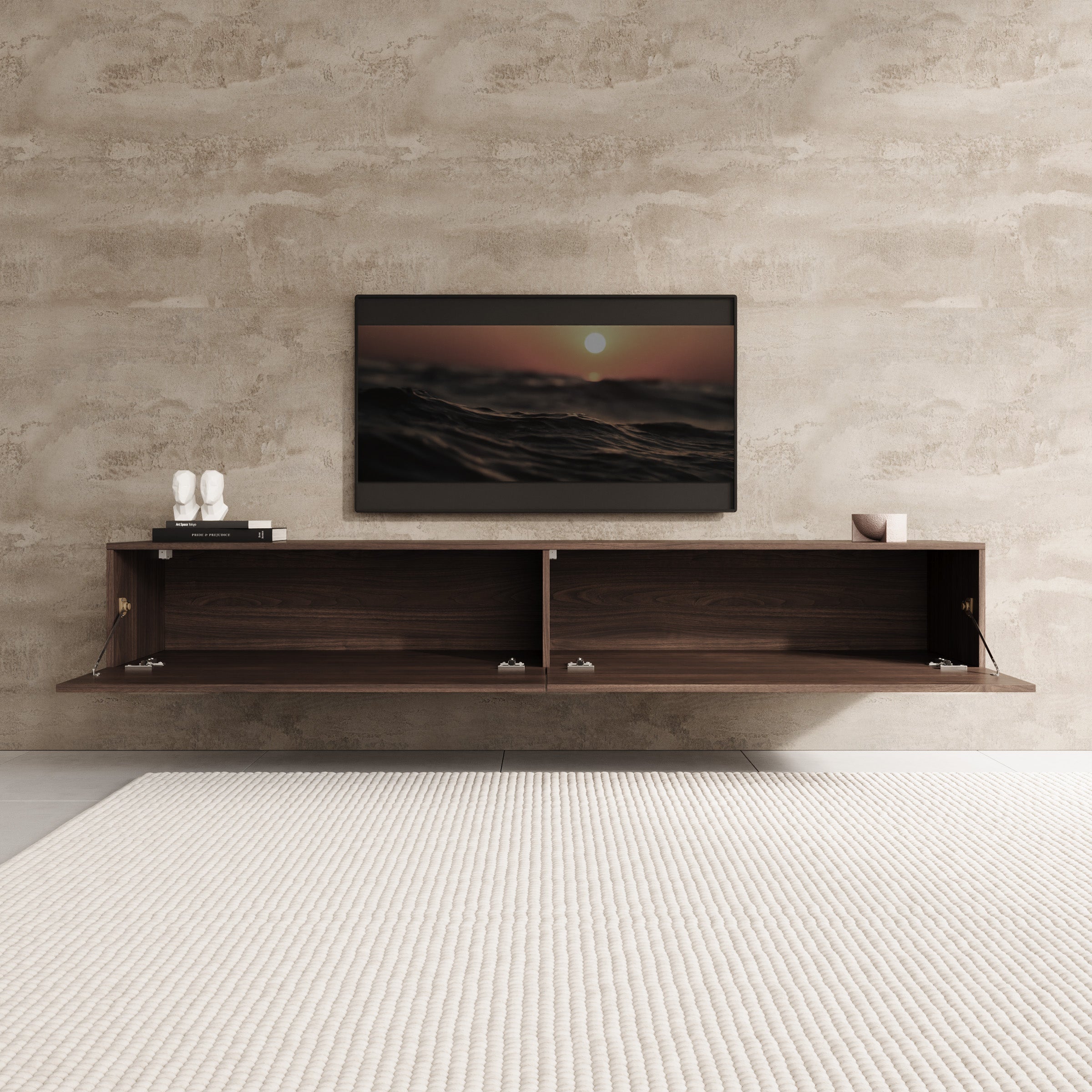Palm - TV-Meubel - Walnootpatroon - 200x40x30 cm