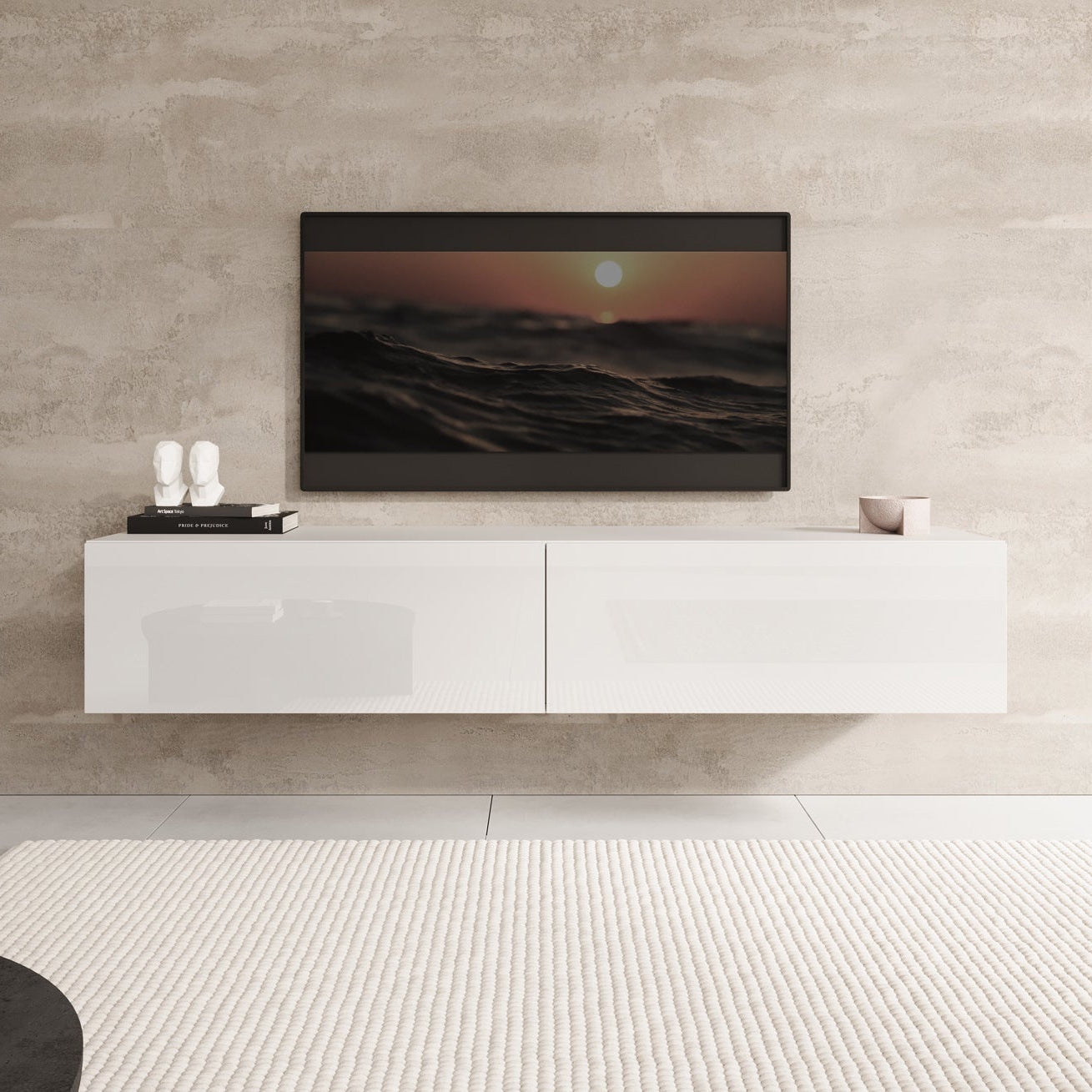 Palm - TV-Meubel - Wit - 160x40x30 cm