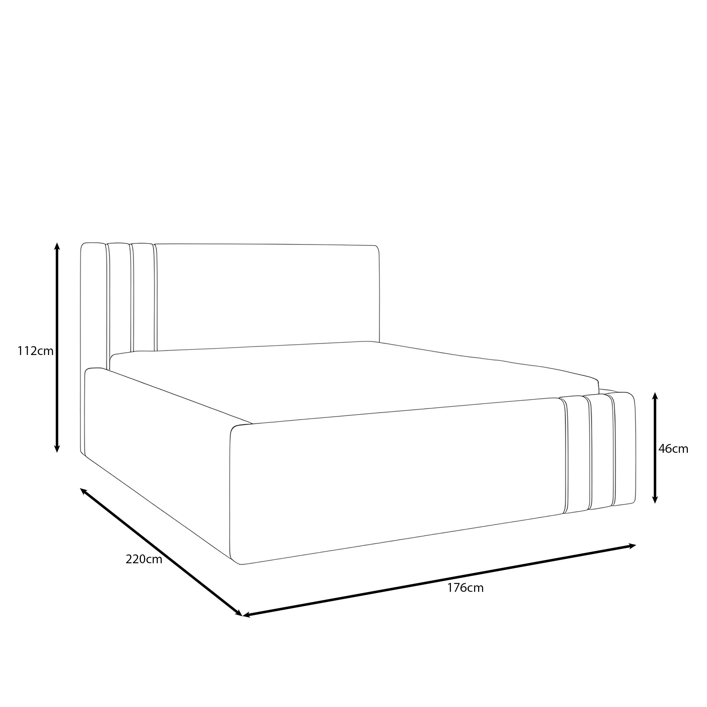 Paradera - Tweepersoonsbed met LED - Stof beige - 160x200 cm