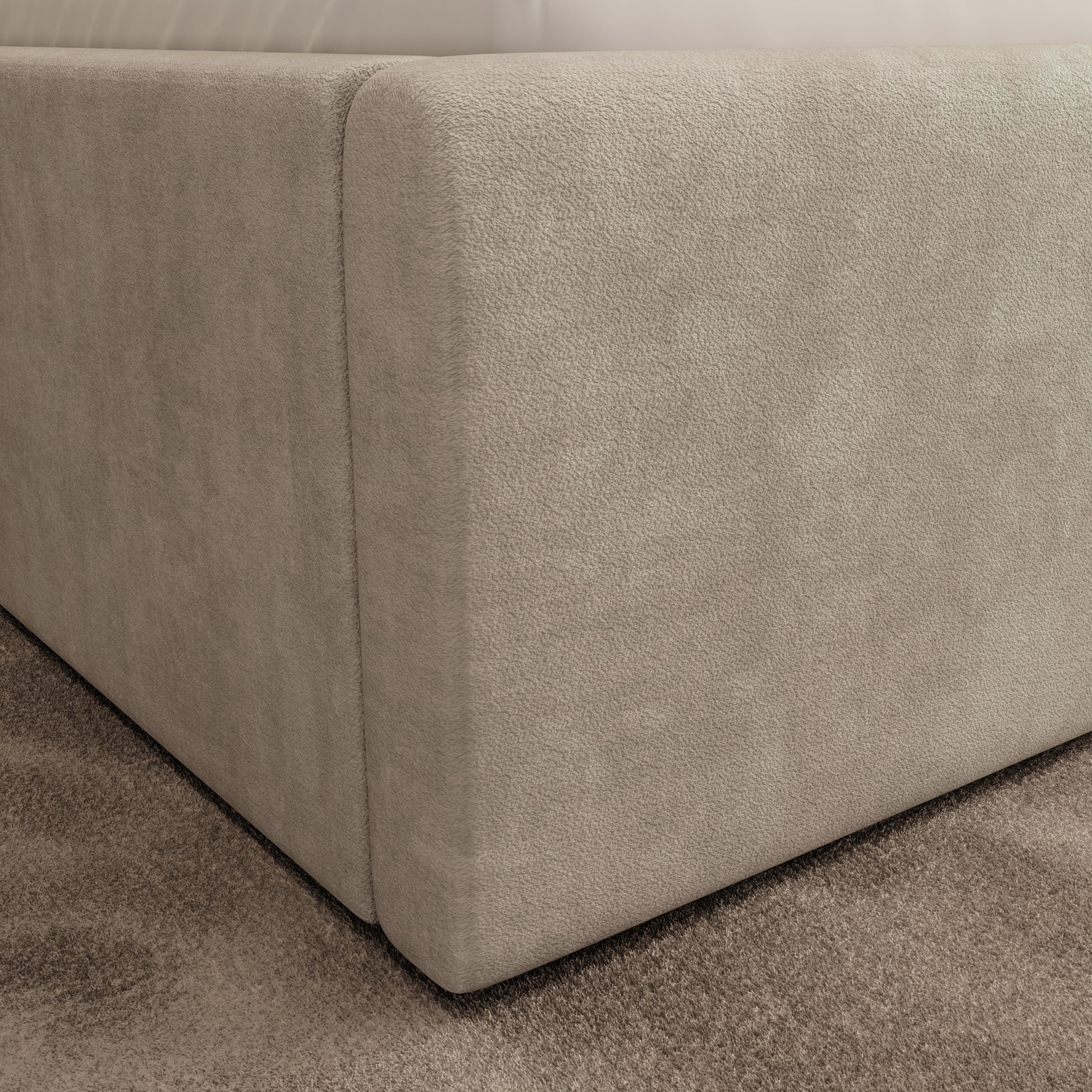 Paradera - Tweepersoonsbed met LED - Stof beige - 160x200 cm