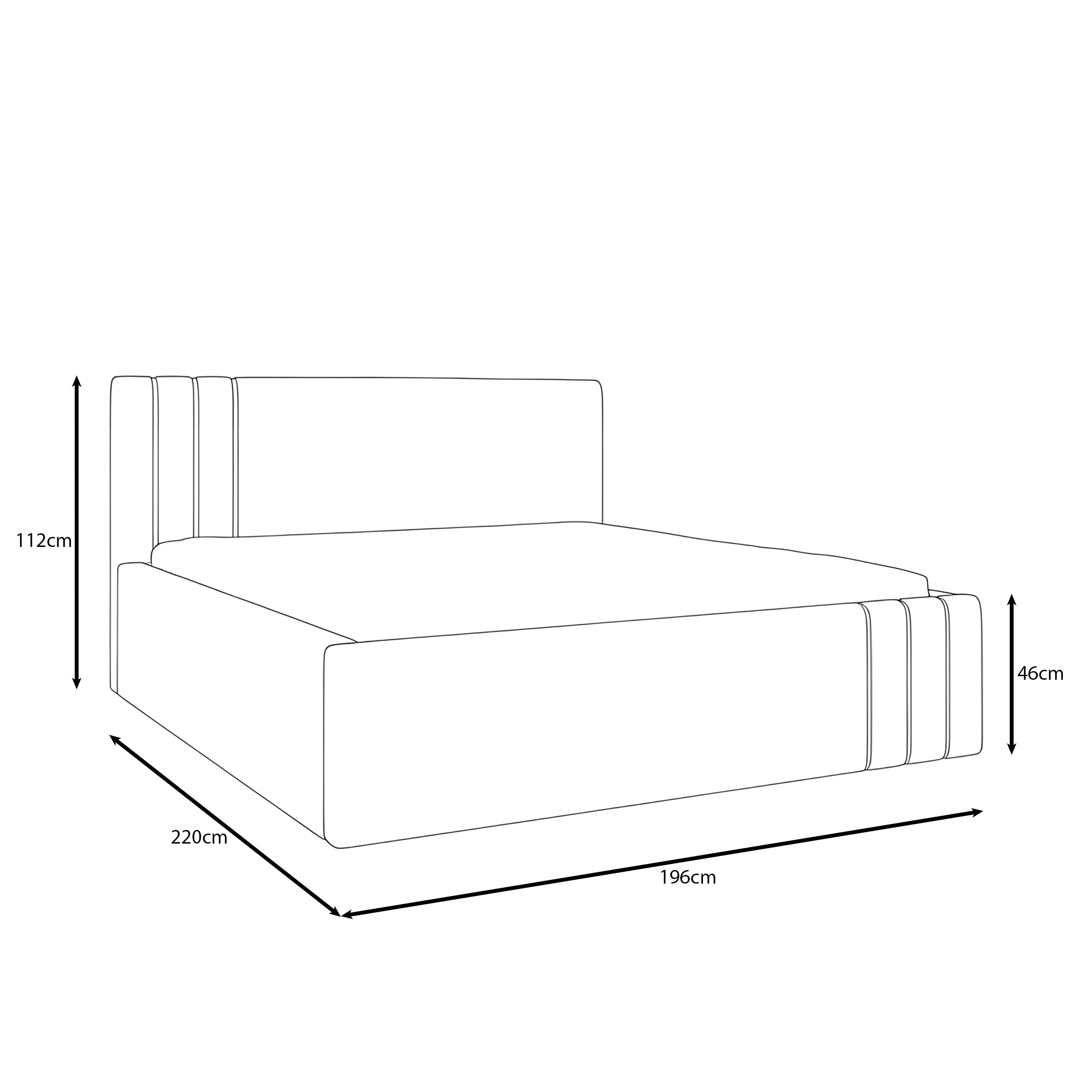 Paradera - Tweepersoonsbed met LED - Stof beige - 180x200 cm