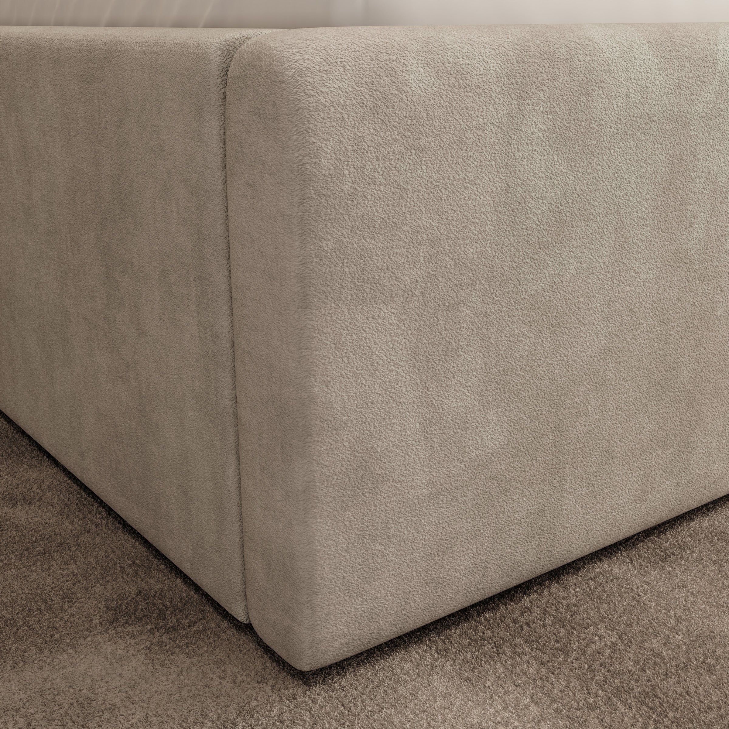 Paradera - Tweepersoonsbed met LED - Stof beige - 180x200 cm