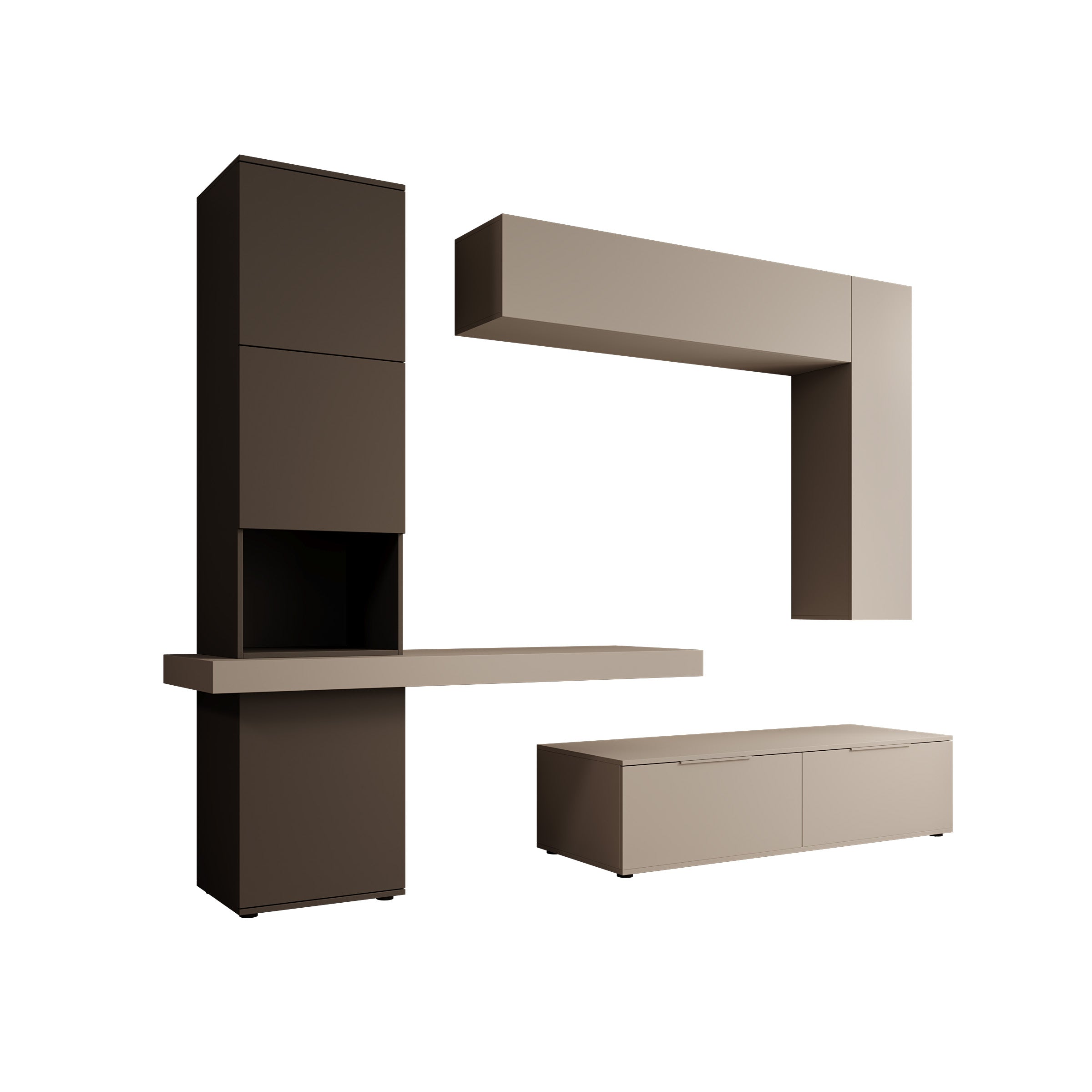 Pariba - Wandmeubel - Grijs - 280x50x207 cm