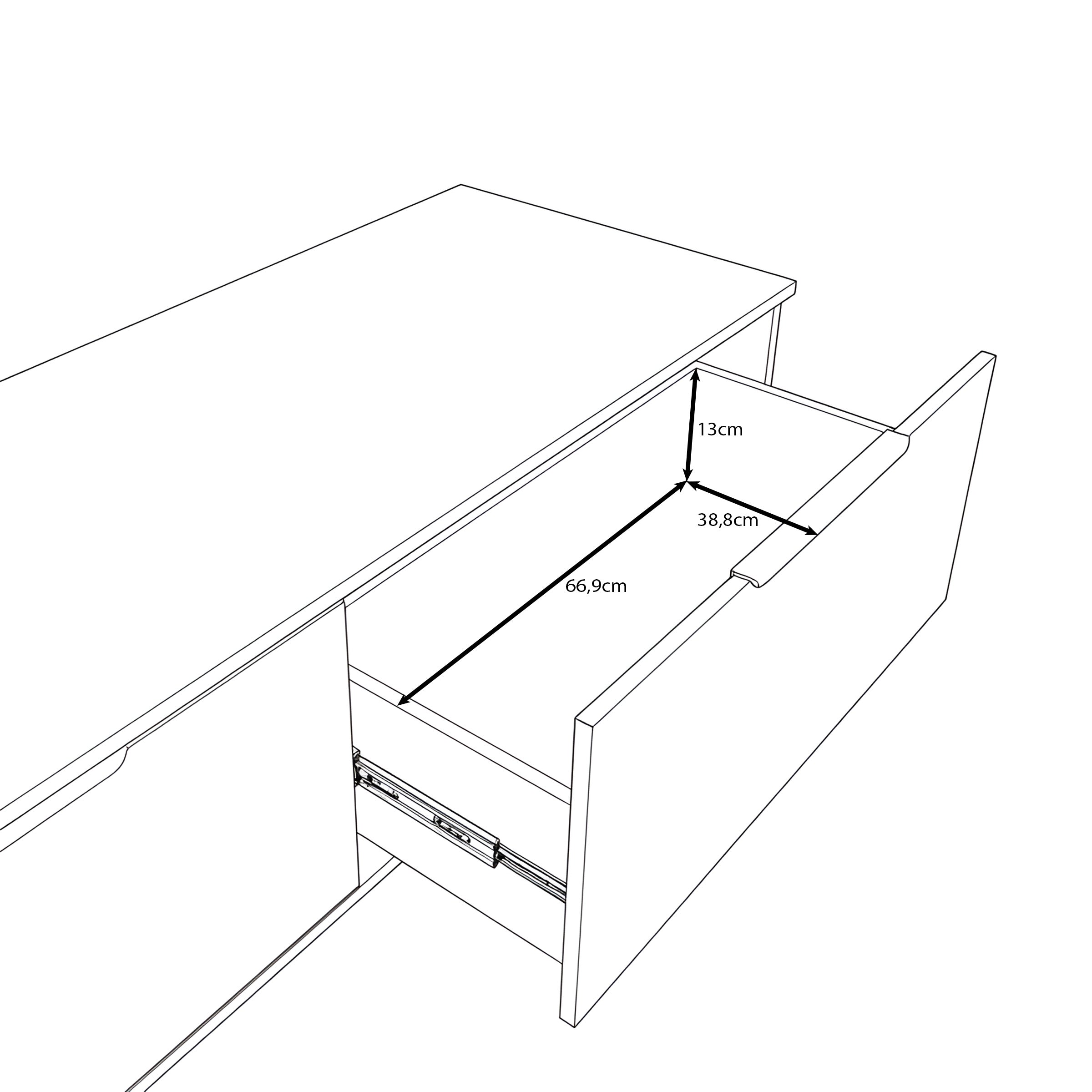 Pariba - Wandmeubel - Grijs - 280x50x207 cm