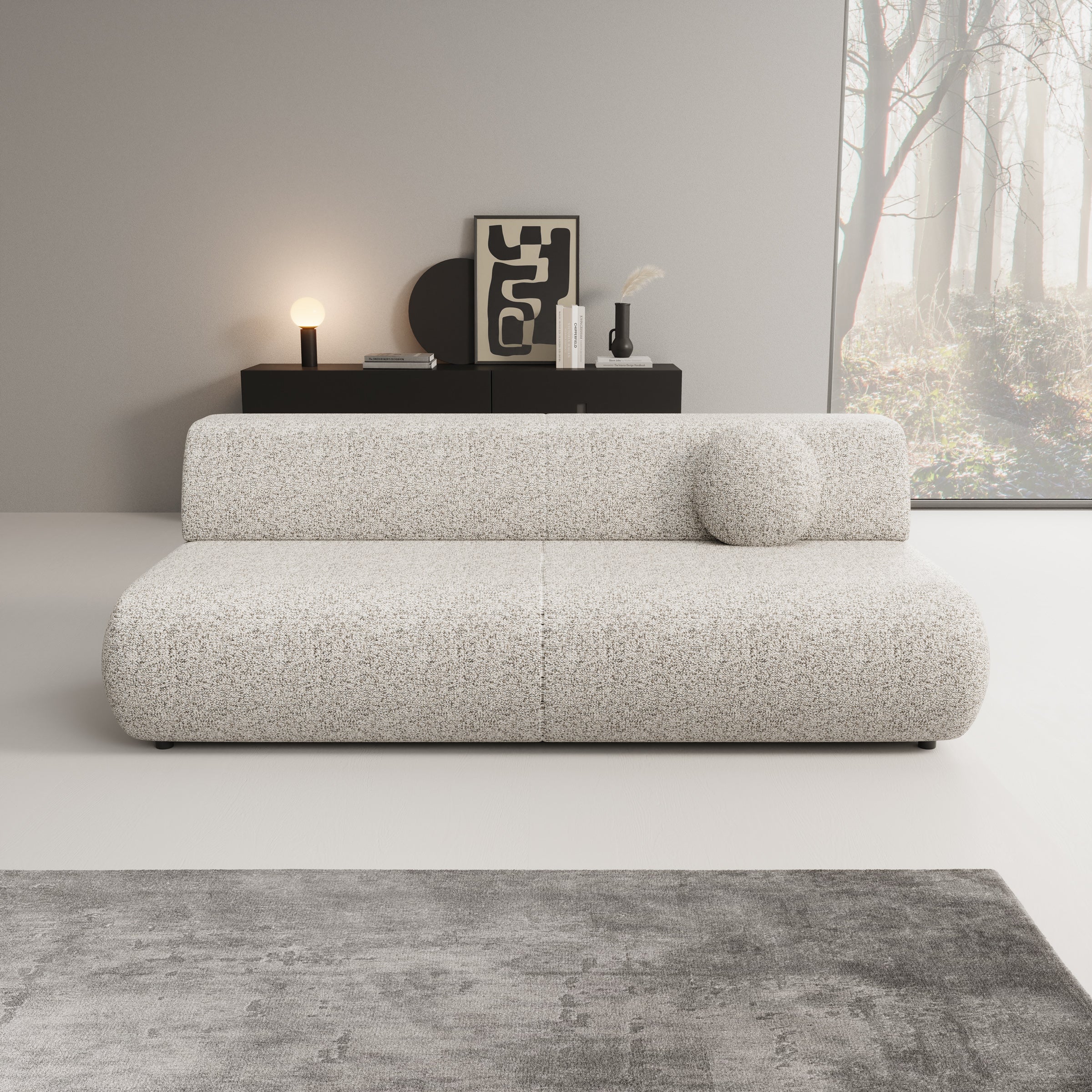 Pavolino - Slaapbank - Stof grijs - 214x100x74 cm